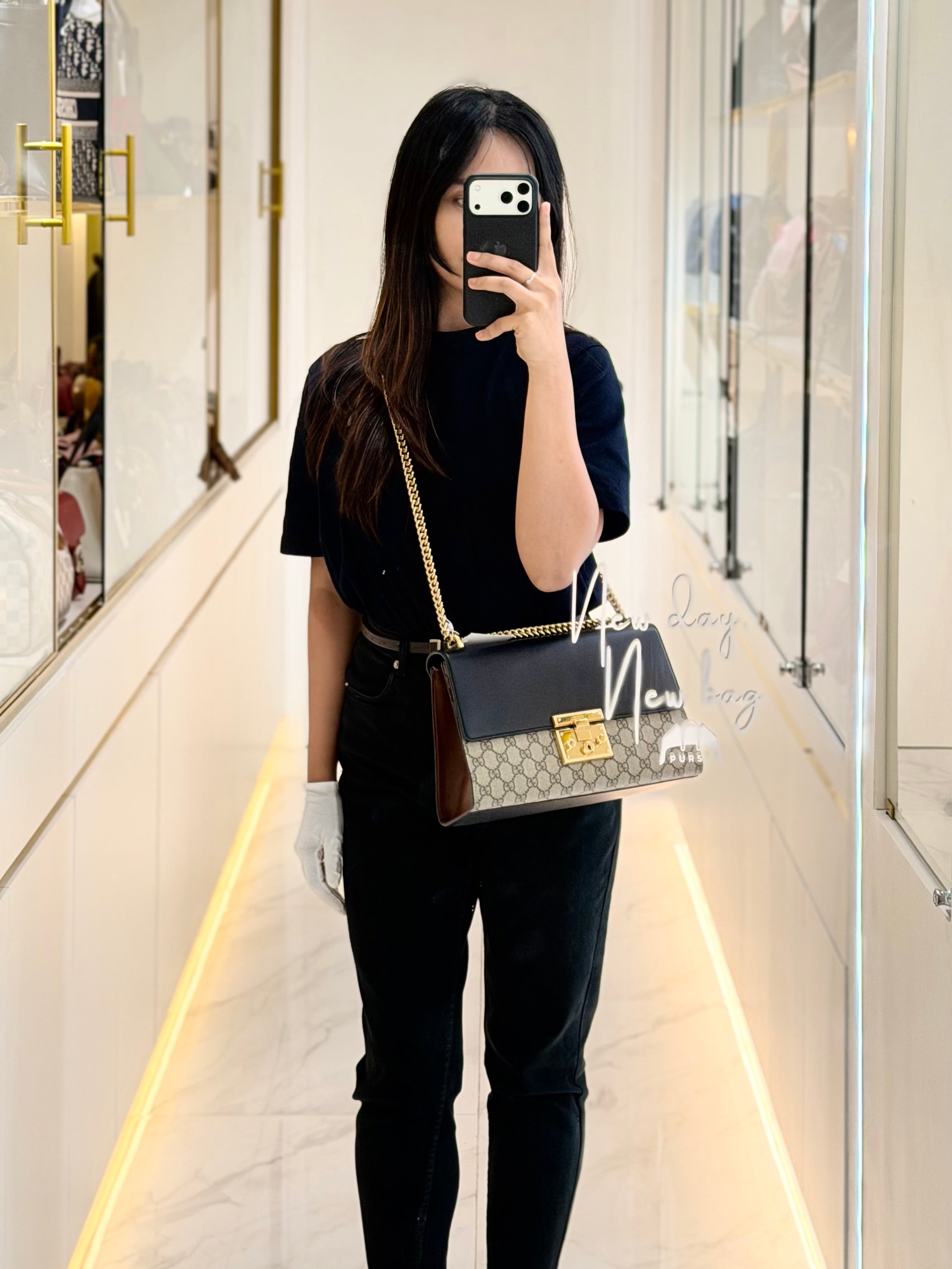 Padlock Shoulder Bag Medium in GG Supreme Canvas & Gold Hardware | Purse Maison Luxury Bags Shop