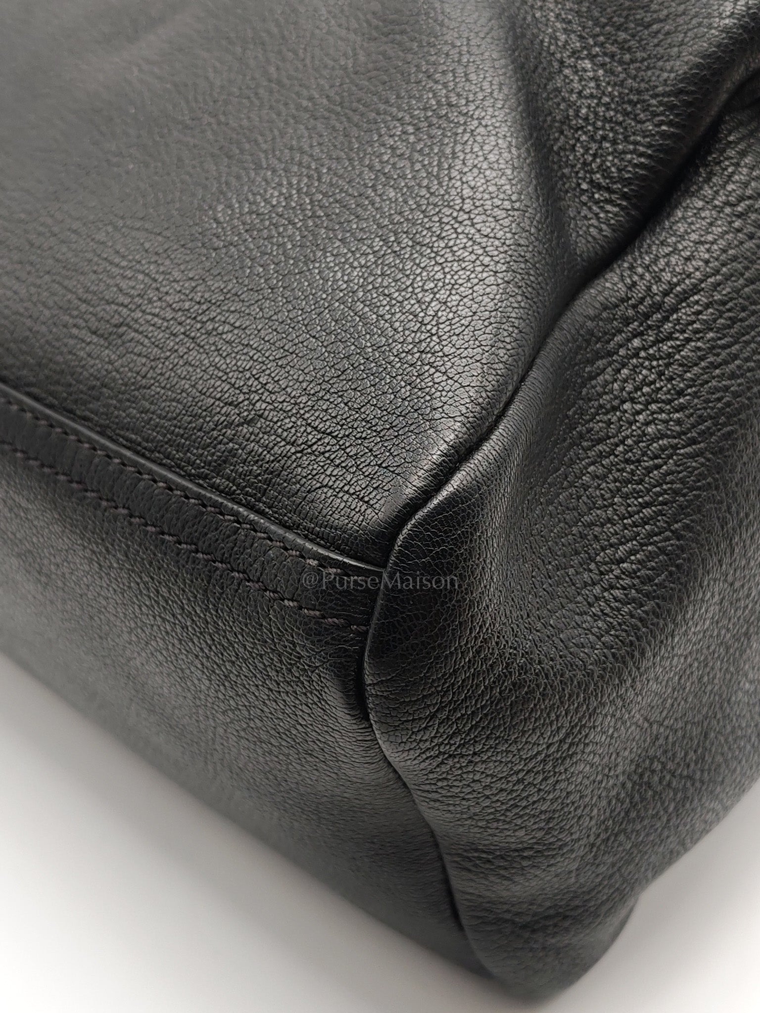 Pandora Bag in Black Goat Skin Leather & Silver Hardware | Purse Maison Luxury Bags Shop