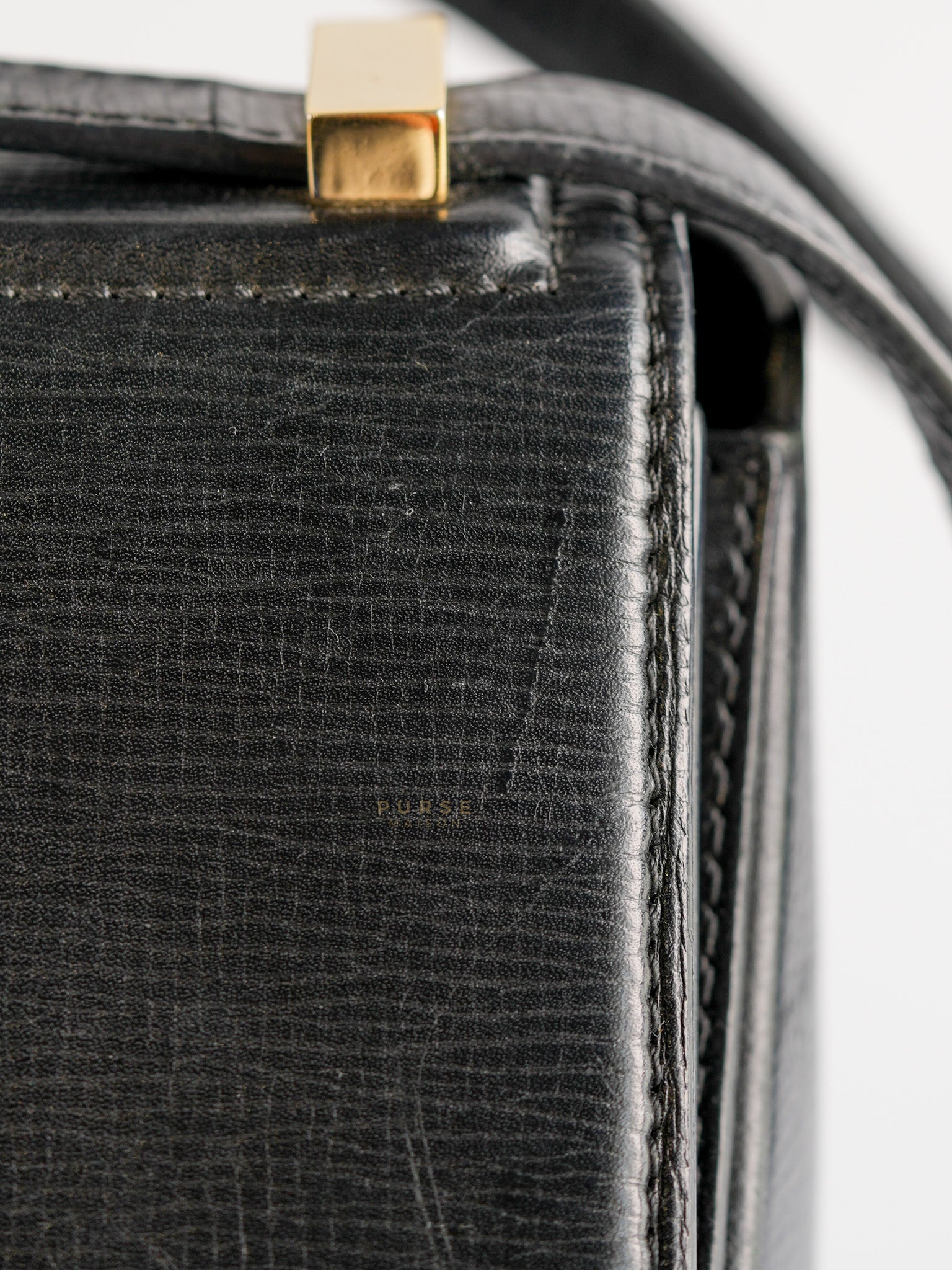 Pandora Box Mini in Black Grained Leather | Purse Maison Luxury Bags Shop