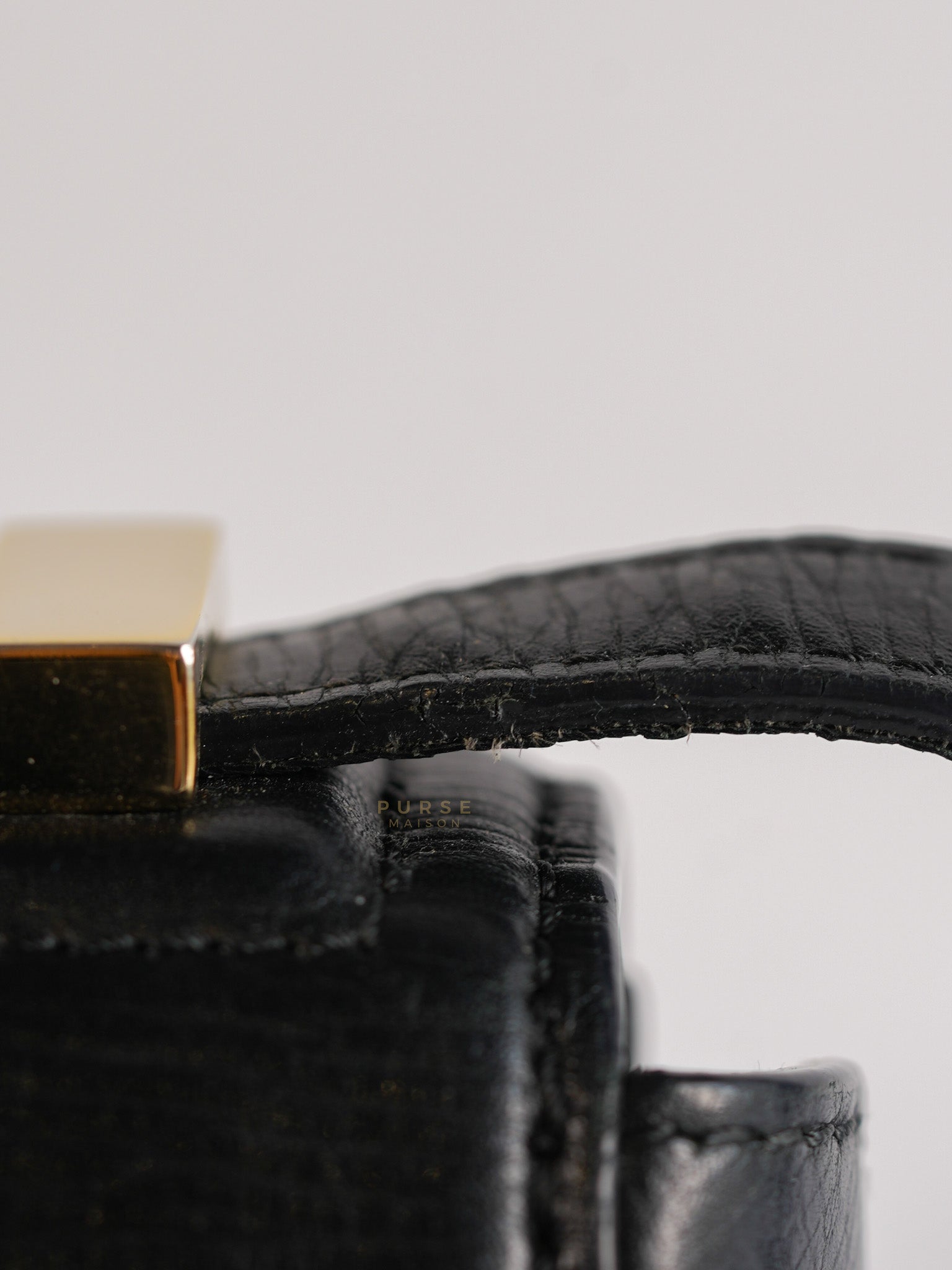 Pandora Box Mini in Black Grained Leather | Purse Maison Luxury Bags Shop