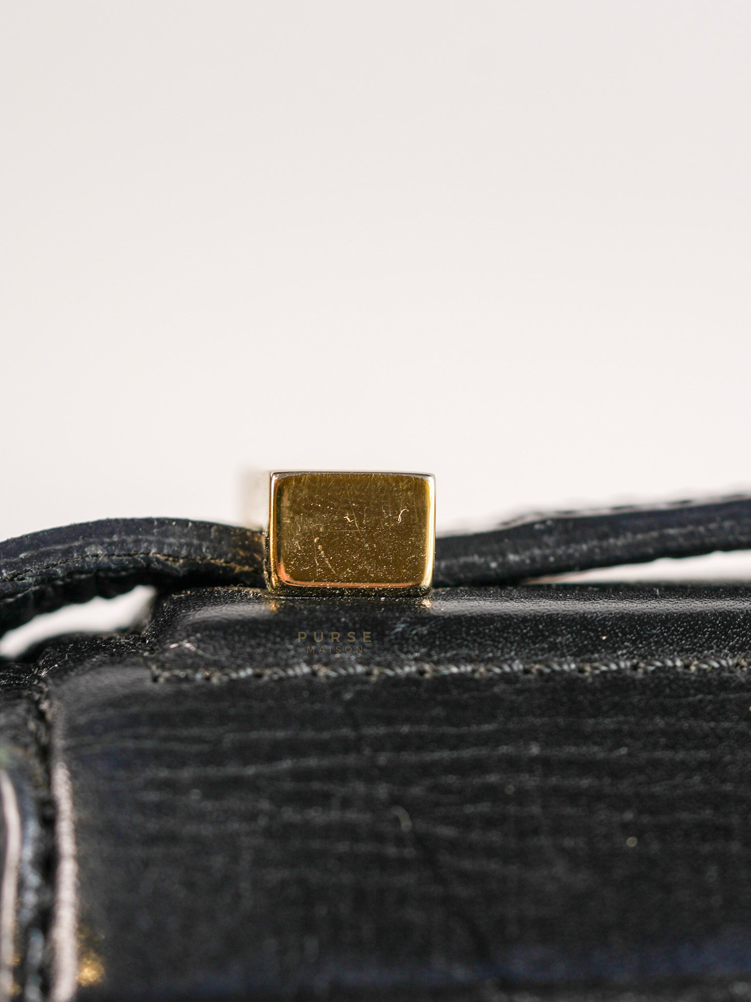 Pandora Box Mini in Black Grained Leather | Purse Maison Luxury Bags Shop