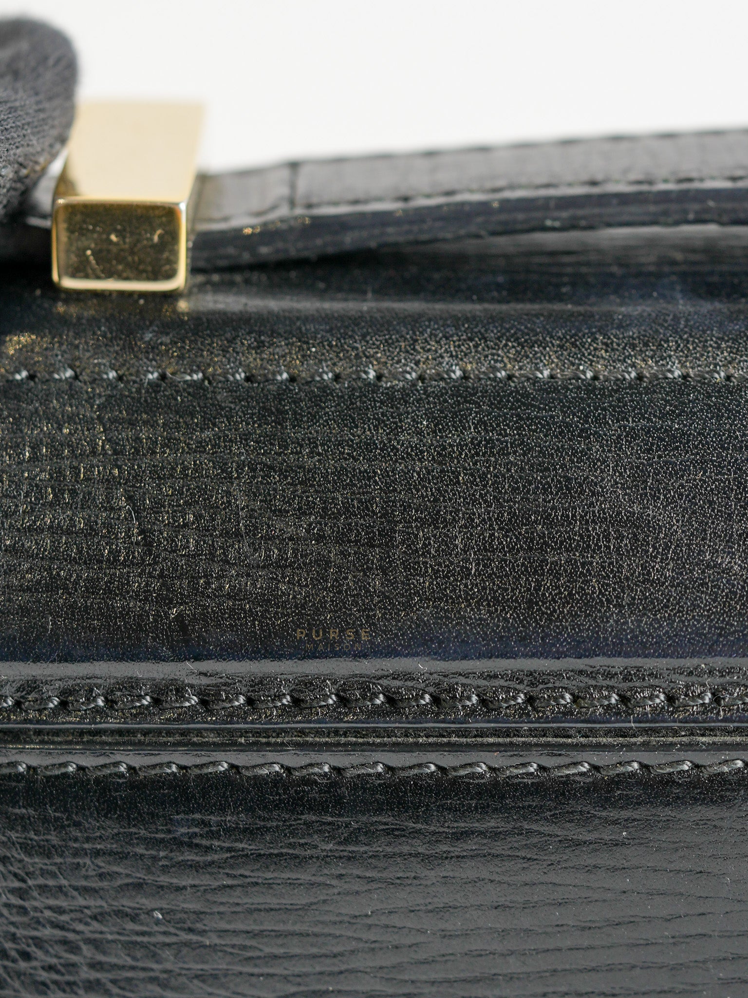 Pandora Box Mini in Black Grained Leather | Purse Maison Luxury Bags Shop