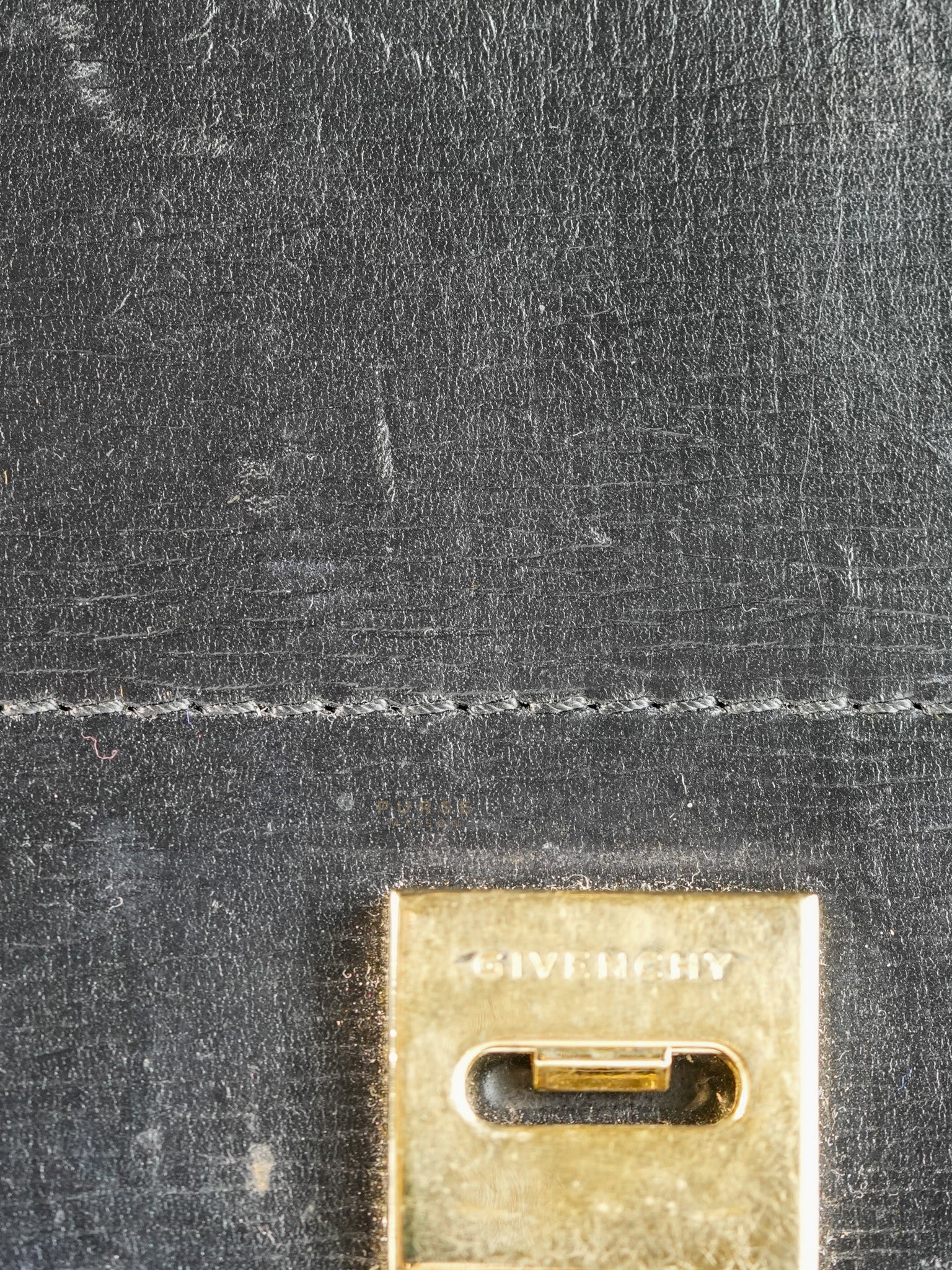 Pandora Box Mini in Black Grained Leather | Purse Maison Luxury Bags Shop