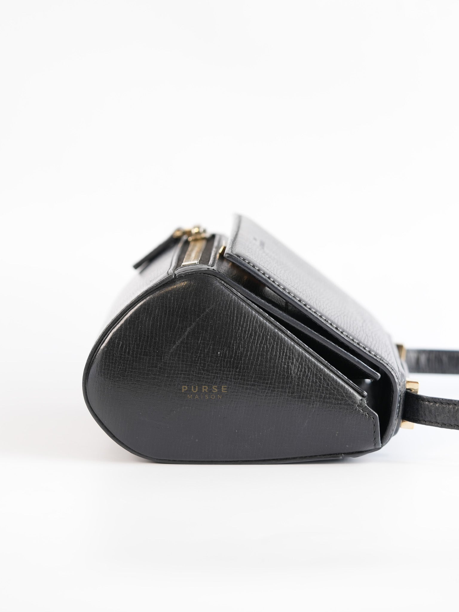 Pandora Box Mini in Black Grained Leather | Purse Maison Luxury Bags Shop