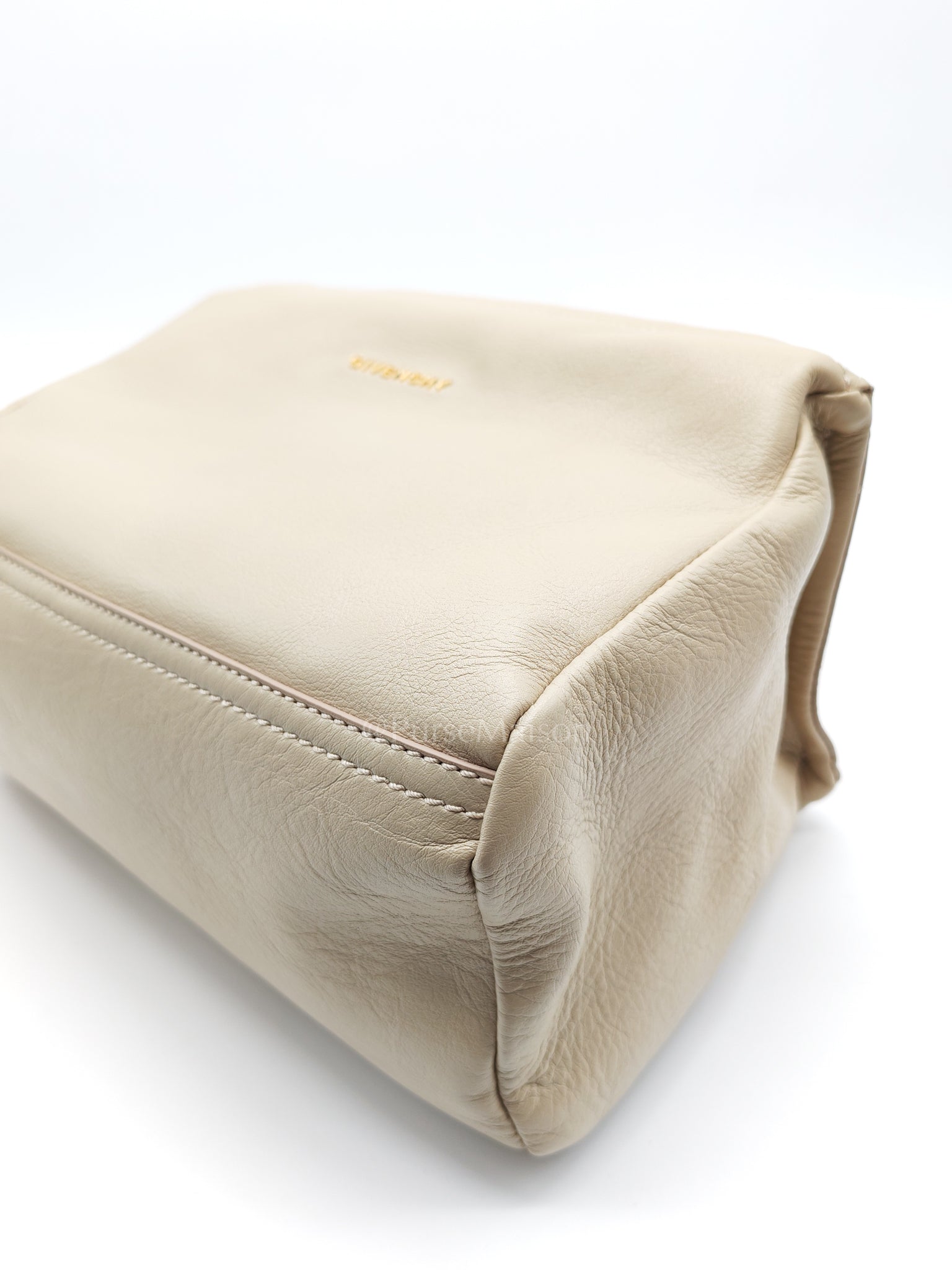 Pandora Small in Natural Beige Calfskin Leather Gold Hardware | Purse Maison Luxury Bags Shop