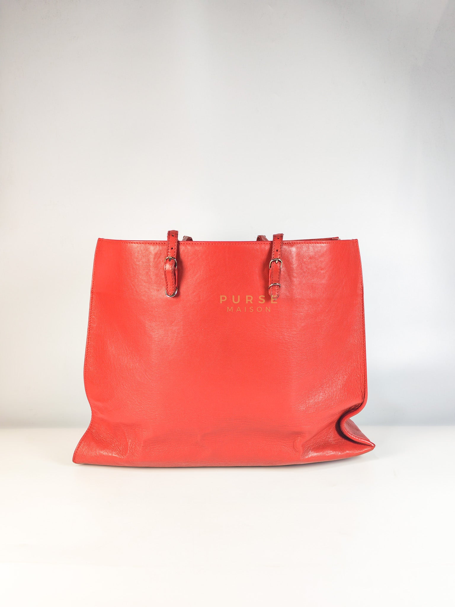 Papier A4 40 in Red Calfskin Leather Tote Bag | Purse Maison Luxury Bags Shop