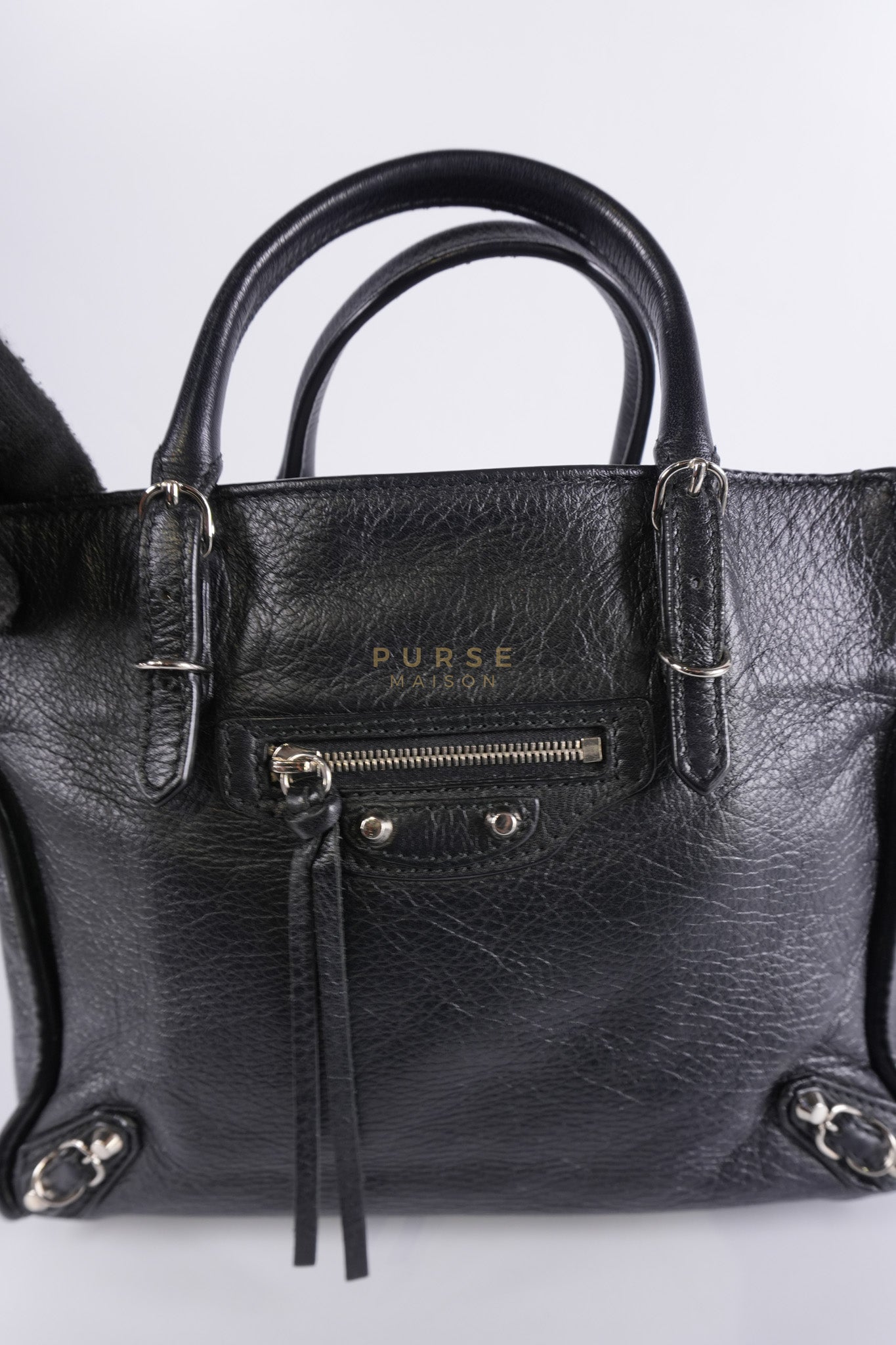 Papier A4 Mini Tote Black in Calfskin Leather | Purse Maison Luxury Bags Shop