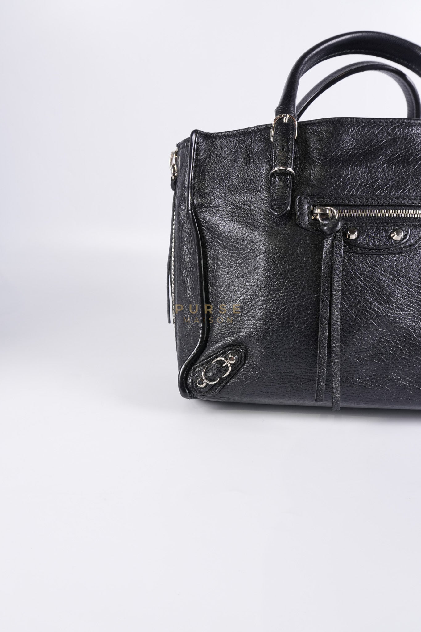 Papier A4 Mini Tote Black in Calfskin Leather | Purse Maison Luxury Bags Shop