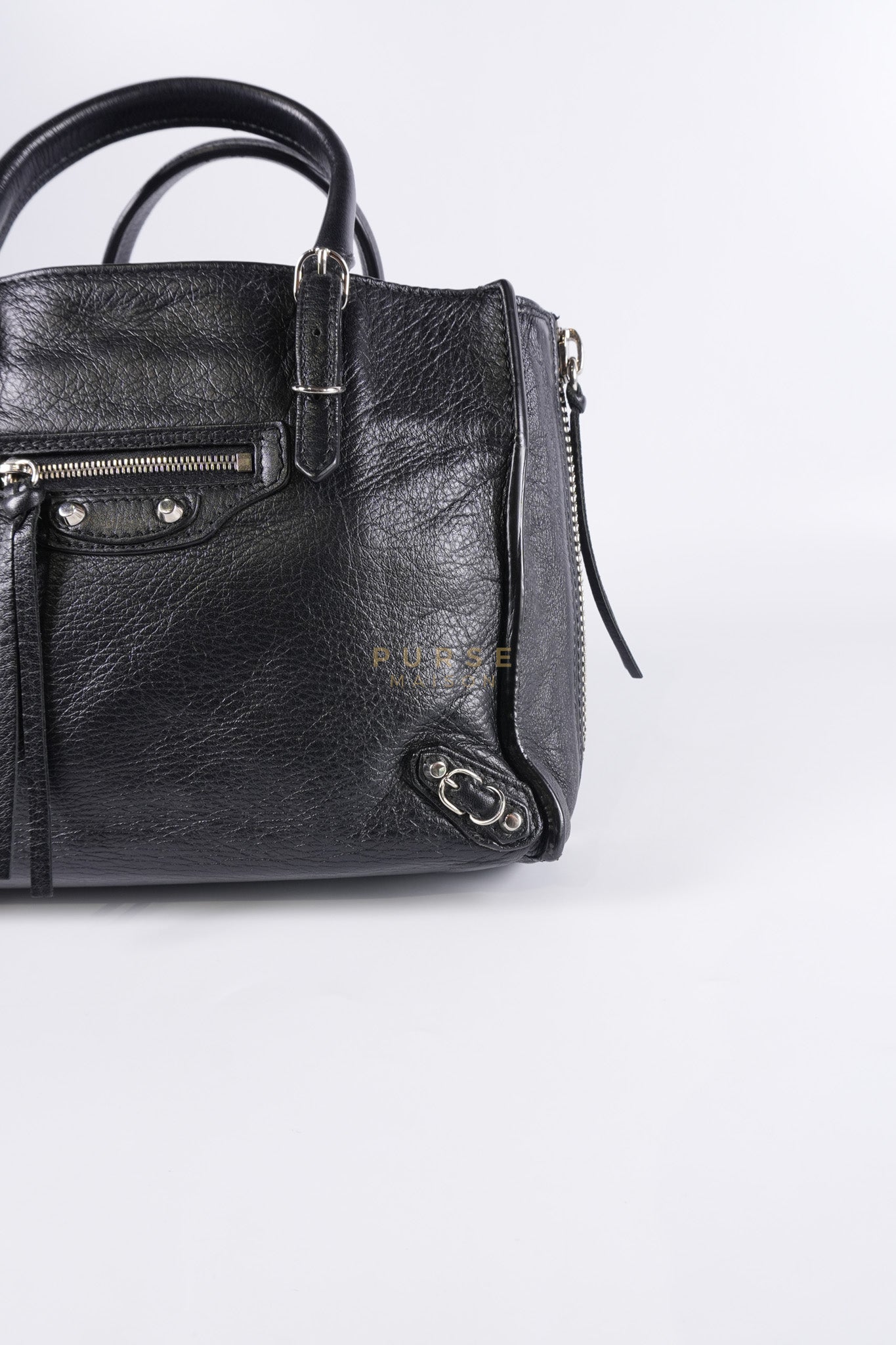 Papier A4 Mini Tote Black in Calfskin Leather | Purse Maison Luxury Bags Shop