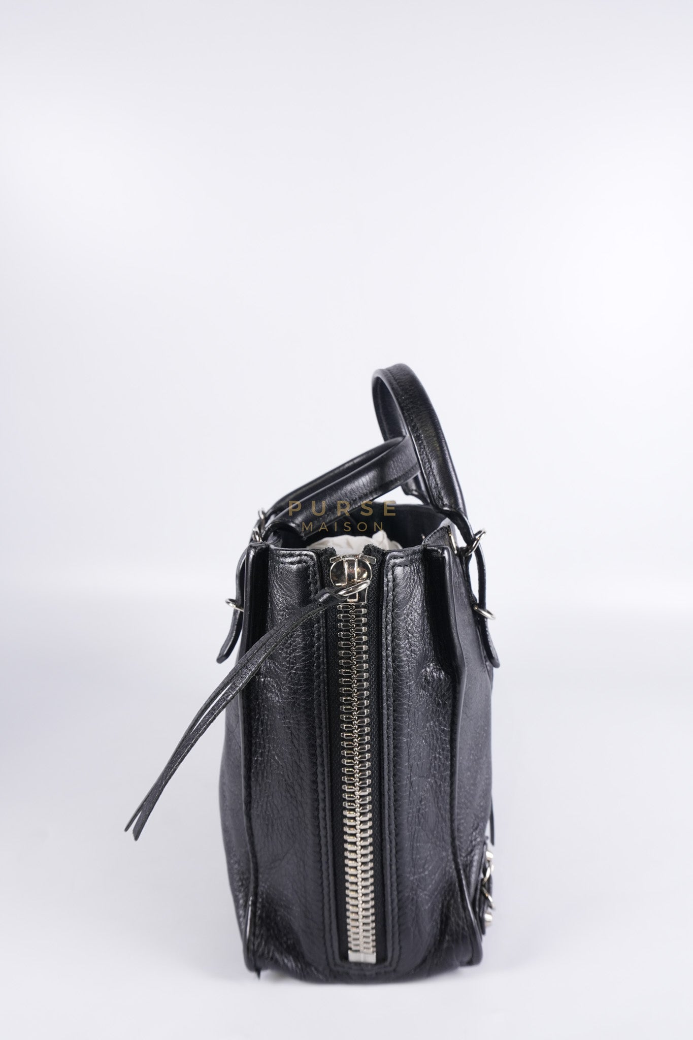 Papier A4 Mini Tote Black in Calfskin Leather | Purse Maison Luxury Bags Shop