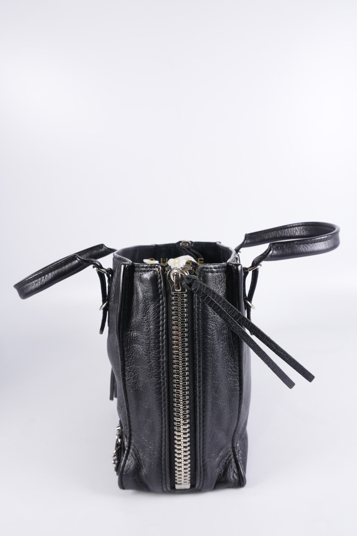 Papier A4 Mini Tote Black in Calfskin Leather | Purse Maison Luxury Bags Shop