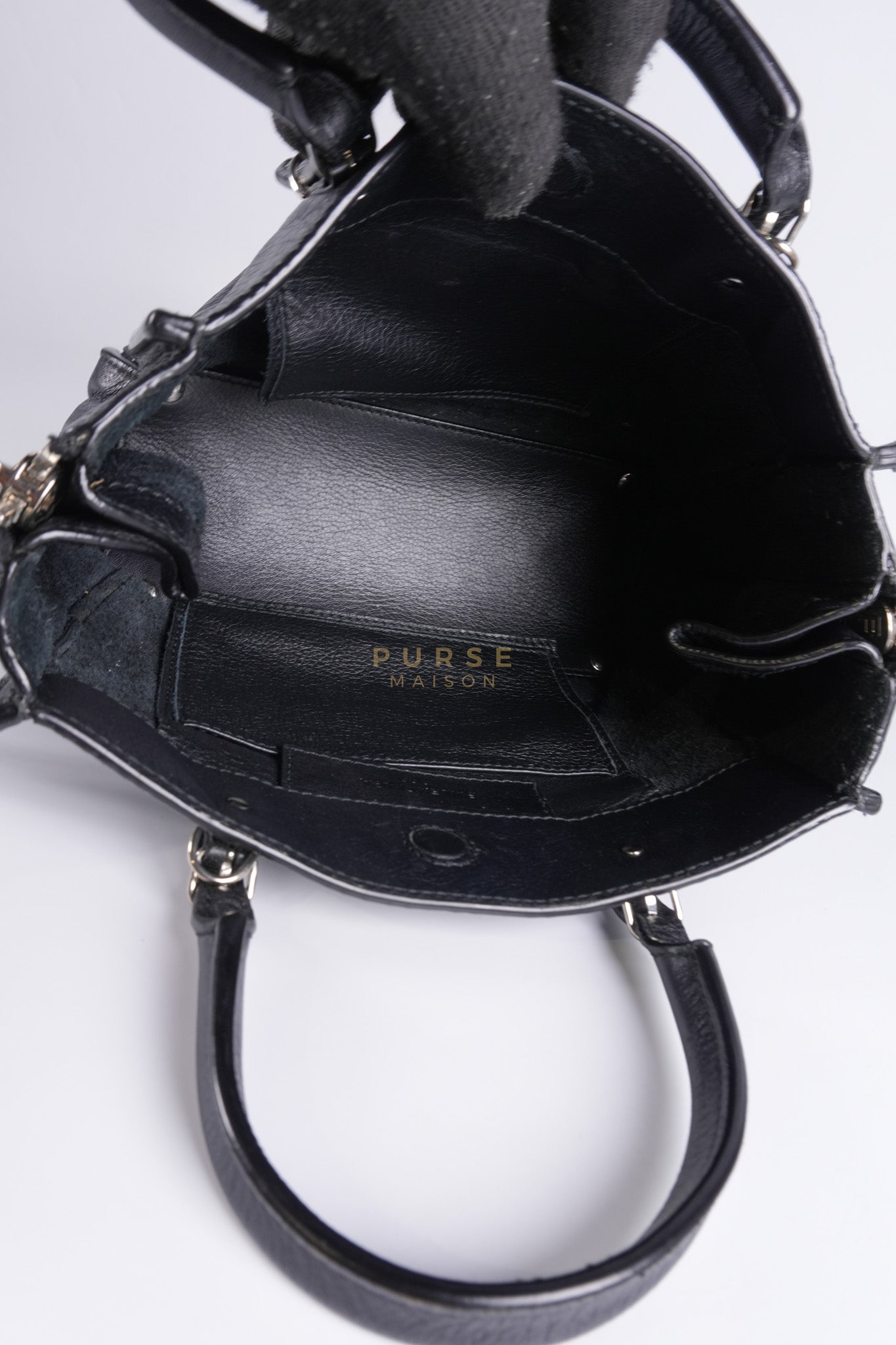 Papier A4 Mini Tote Black in Calfskin Leather | Purse Maison Luxury Bags Shop