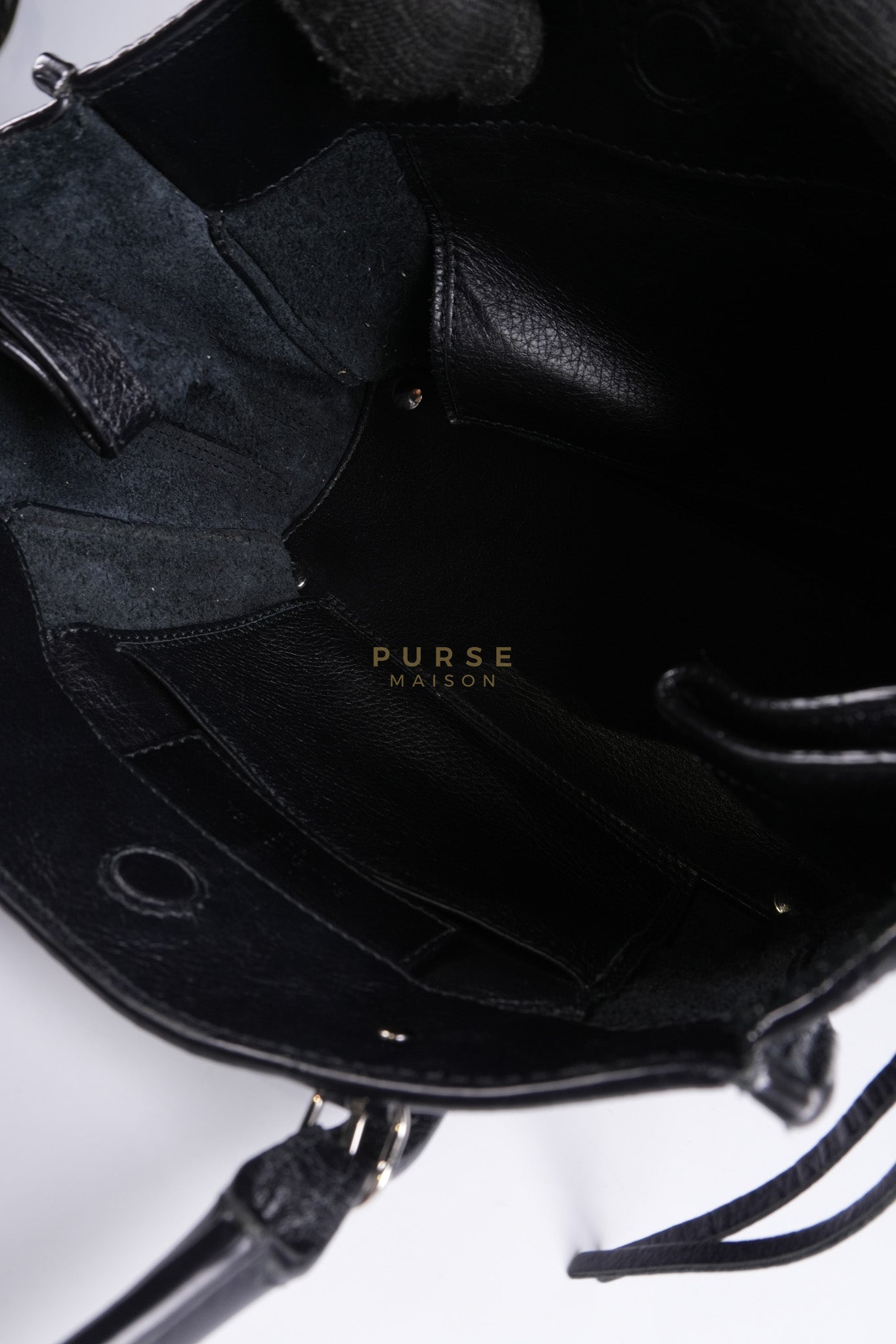 Papier A4 Mini Tote Black in Calfskin Leather | Purse Maison Luxury Bags Shop