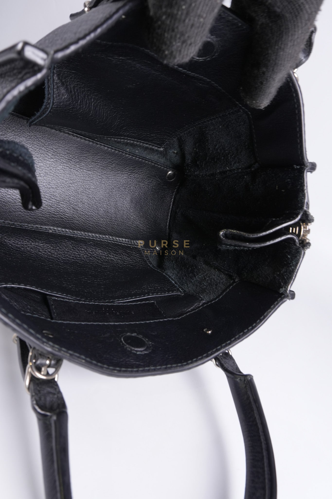 Papier A4 Mini Tote Black in Calfskin Leather | Purse Maison Luxury Bags Shop