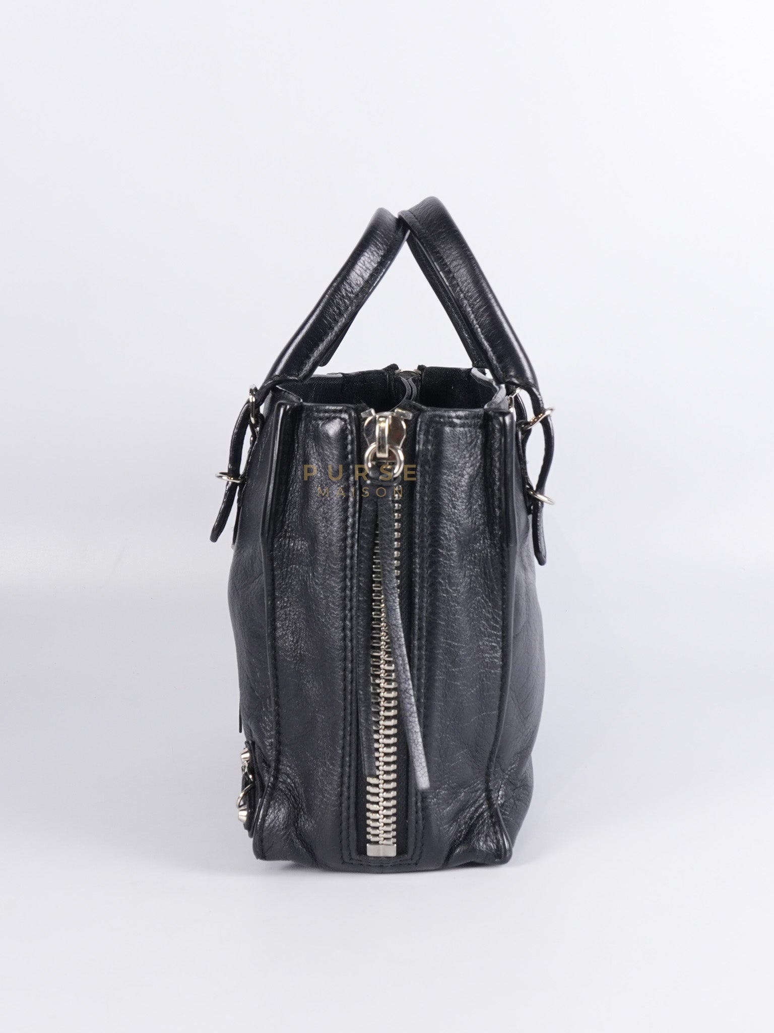 Papier A4 Mini Tote Black in Calfskin Leather | Purse Maison Luxury Bags Shop