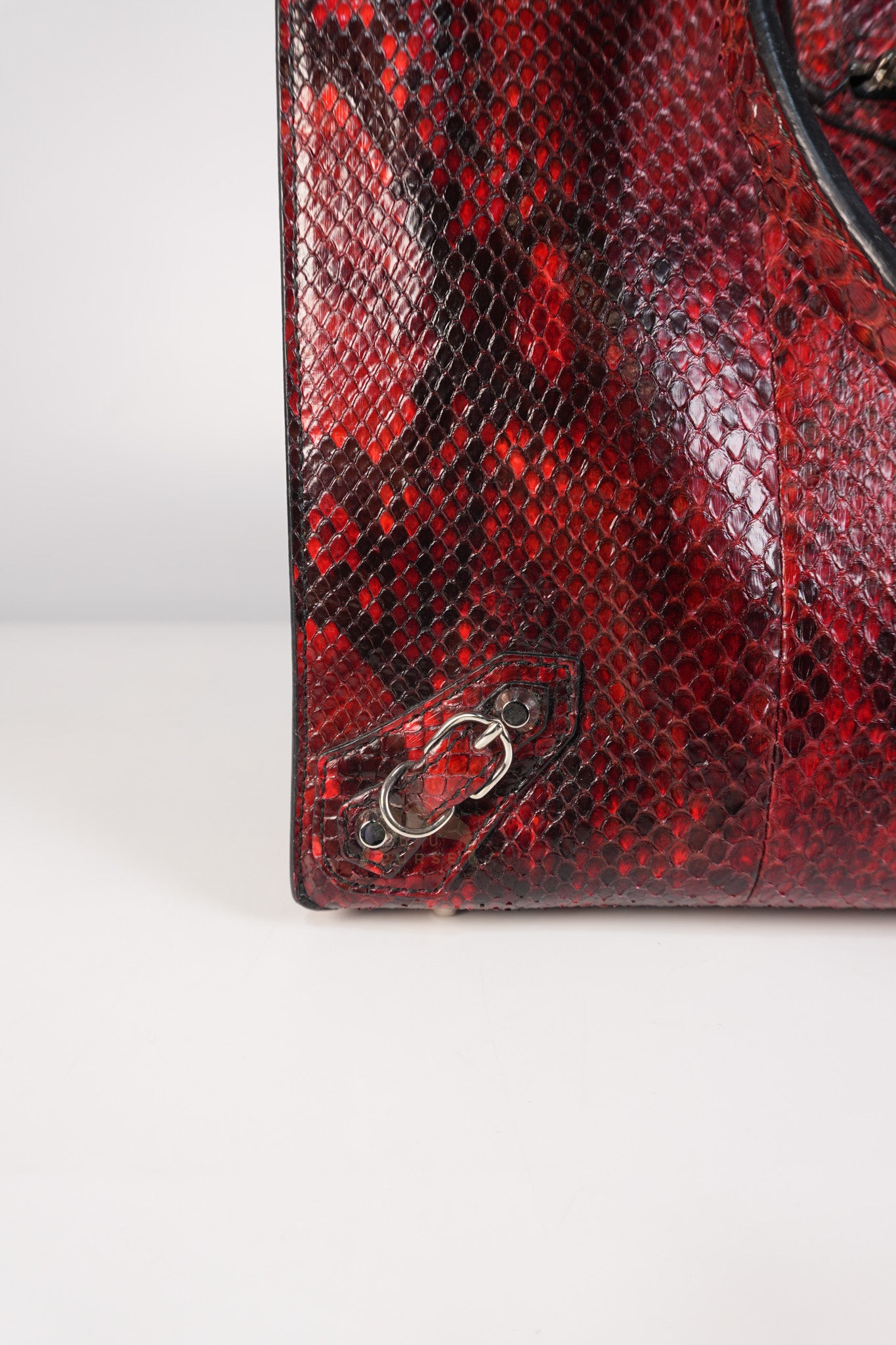 Papier A6 Red/Black Python Exotic Leather Zip Around Crossbody Bag | Purse Maison Luxury Bags Shop