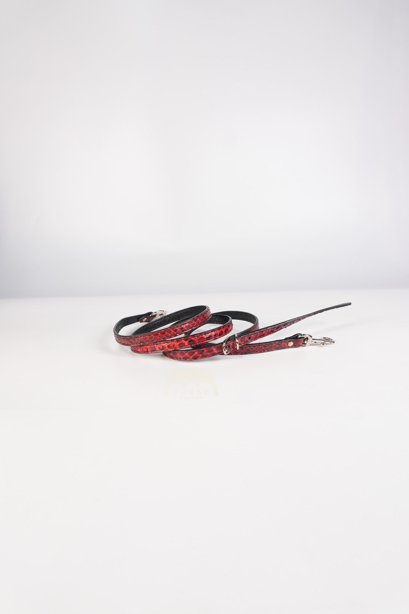 Papier A6 Red/Black Python Exotic Leather Zip Around Crossbody Bag | Purse Maison Luxury Bags Shop