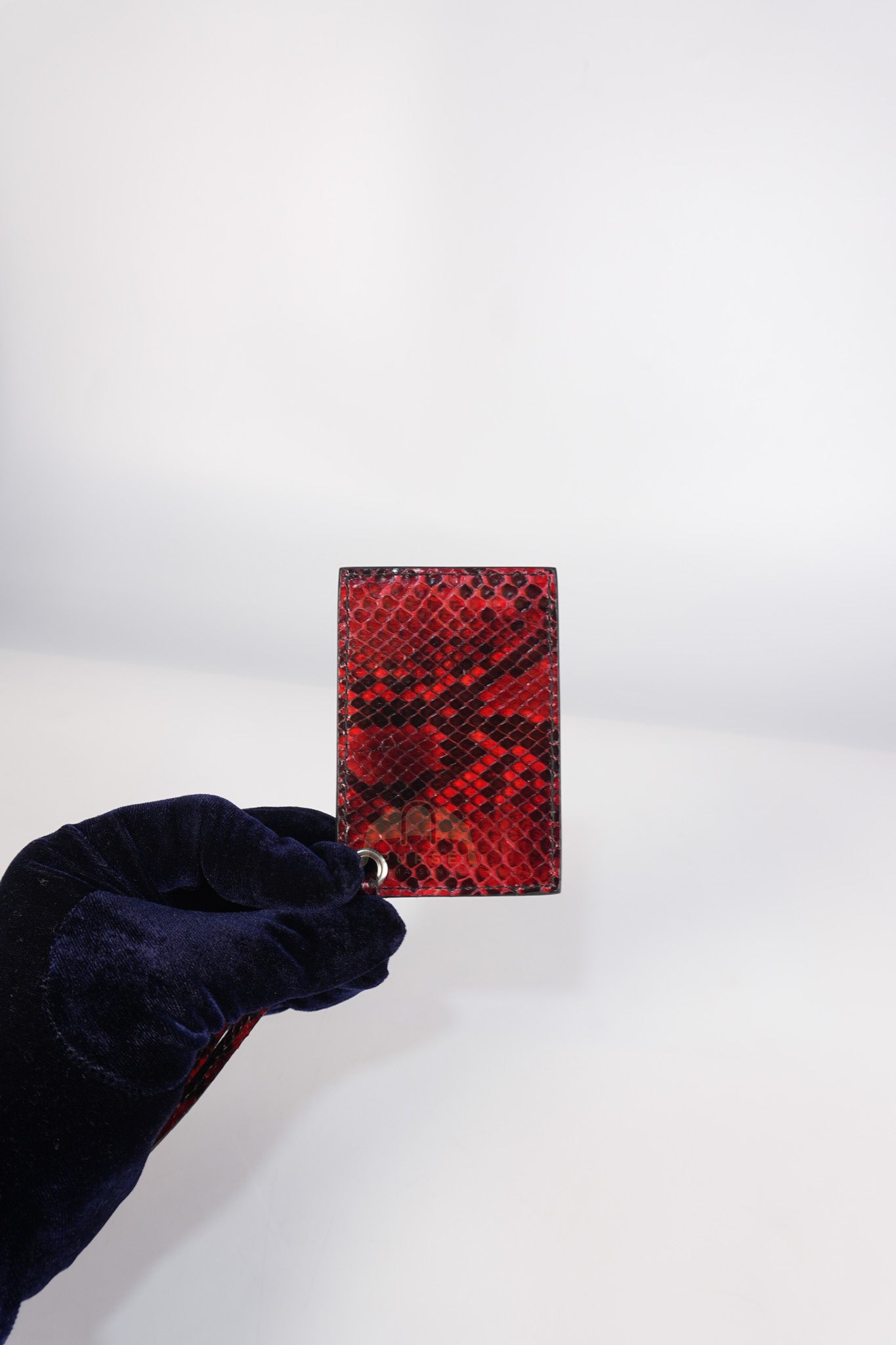 Papier A6 Red/Black Python Exotic Leather Zip Around Crossbody Bag | Purse Maison Luxury Bags Shop