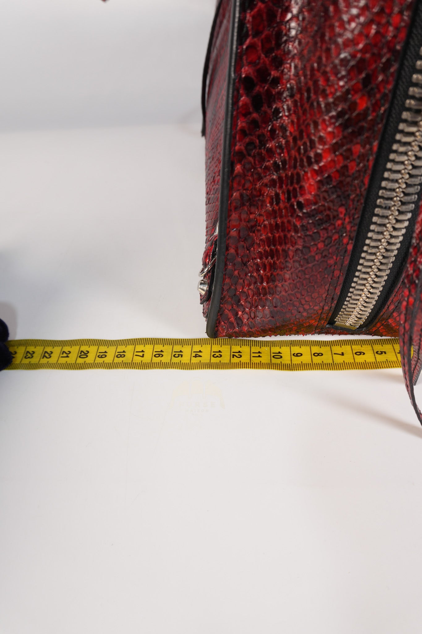 Papier A6 Red/Black Python Exotic Leather Zip Around Crossbody Bag | Purse Maison Luxury Bags Shop