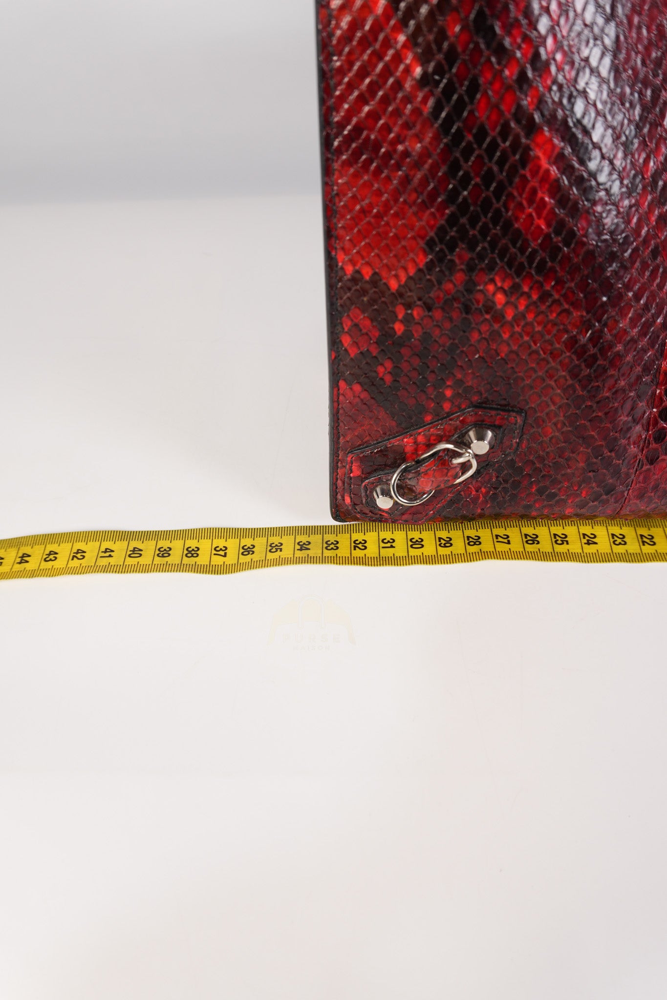 Papier A6 Red/Black Python Exotic Leather Zip Around Crossbody Bag | Purse Maison Luxury Bags Shop