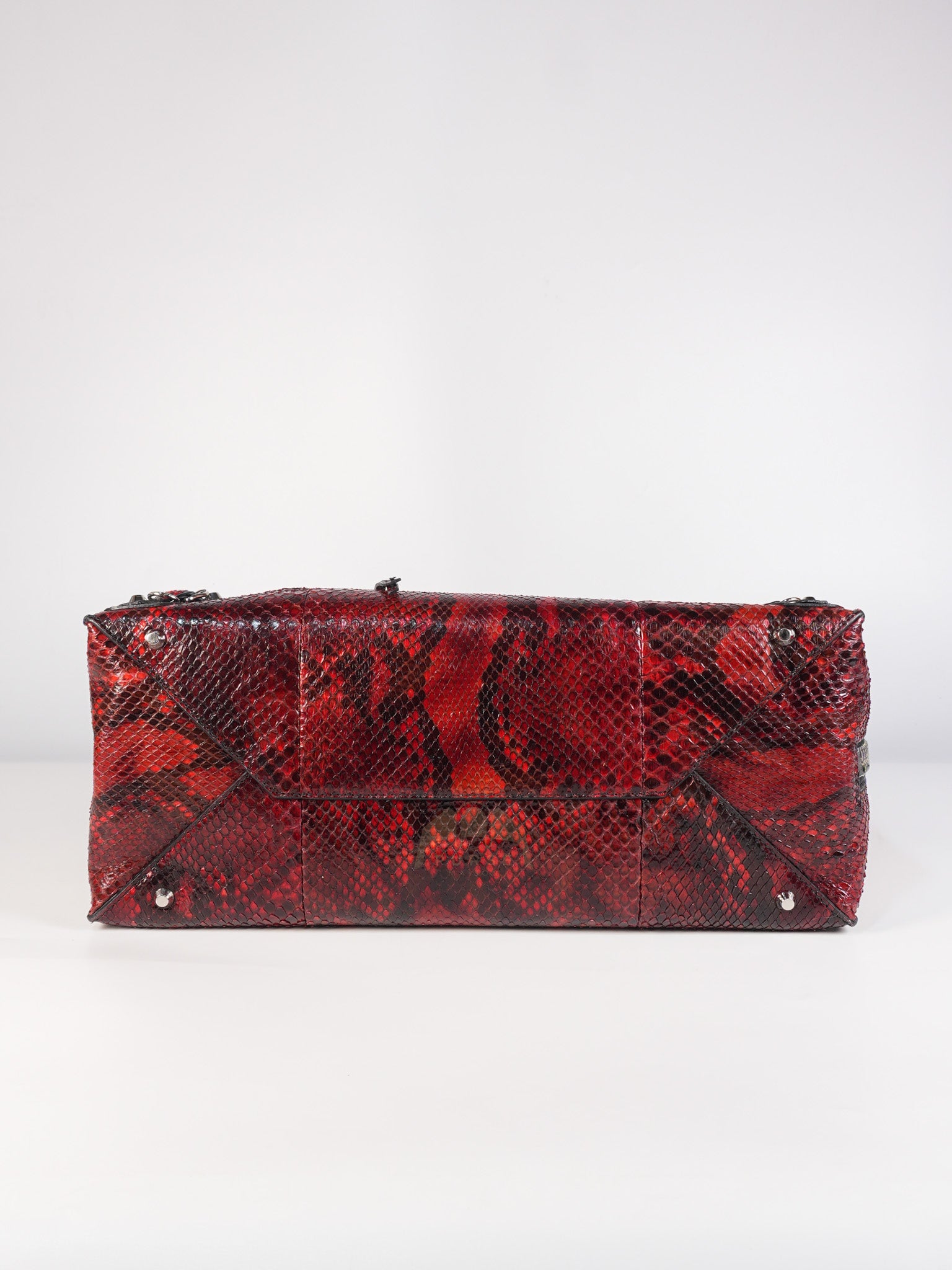 Papier A6 Red/Black Python Exotic Leather Zip Around Crossbody Bag | Purse Maison Luxury Bags Shop