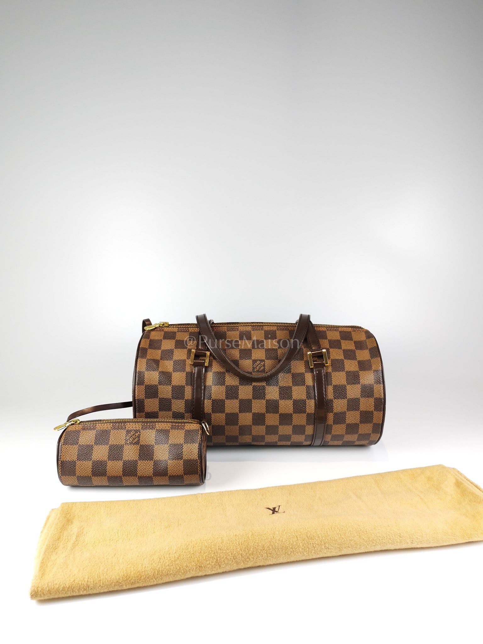 Papillon 30 In Damier Ebene Canvas Shoulder Bag | Purse Maison Luxury Bags Shop