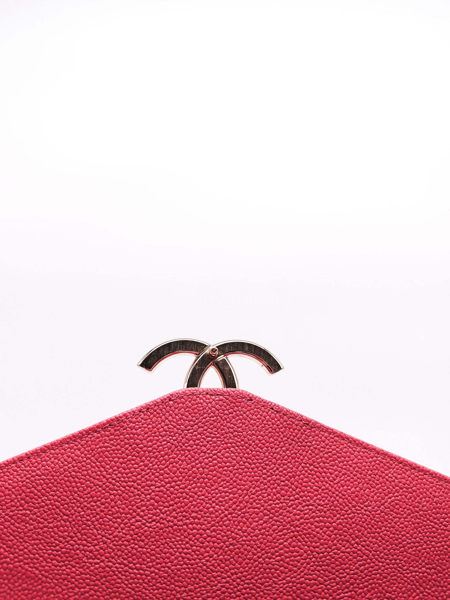 Paris-Cuba Thread Around Flap in Red Cavial Leather and Light Gold Hardware Series 25 | Purse Maison Luxury Bags Shop