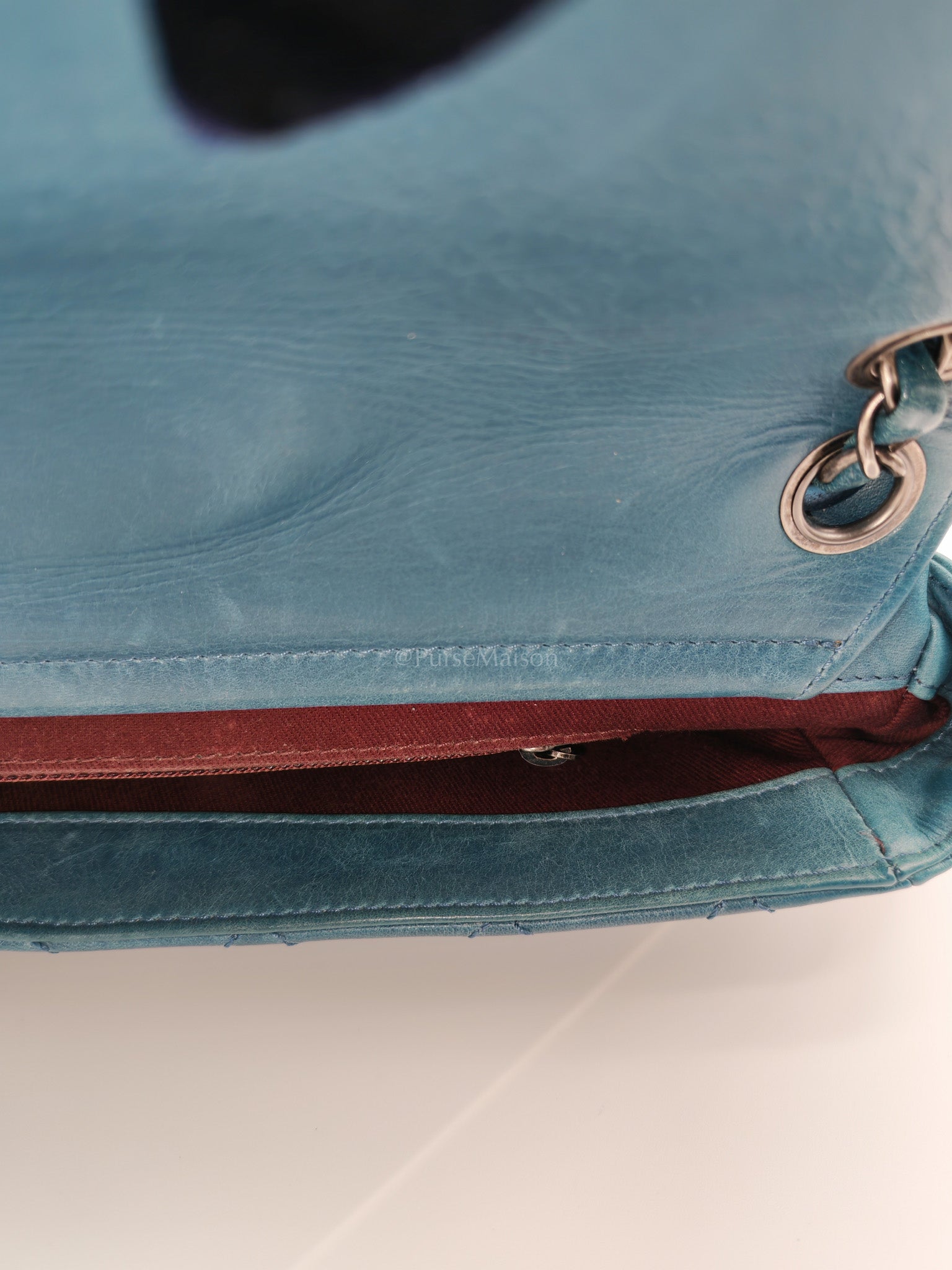 Paris Dallas CC Double Flap in Turquoise Quilted Calfskin Leather Ruthenium Hardware (Series 19) | Purse Maison Luxury Bags Shop