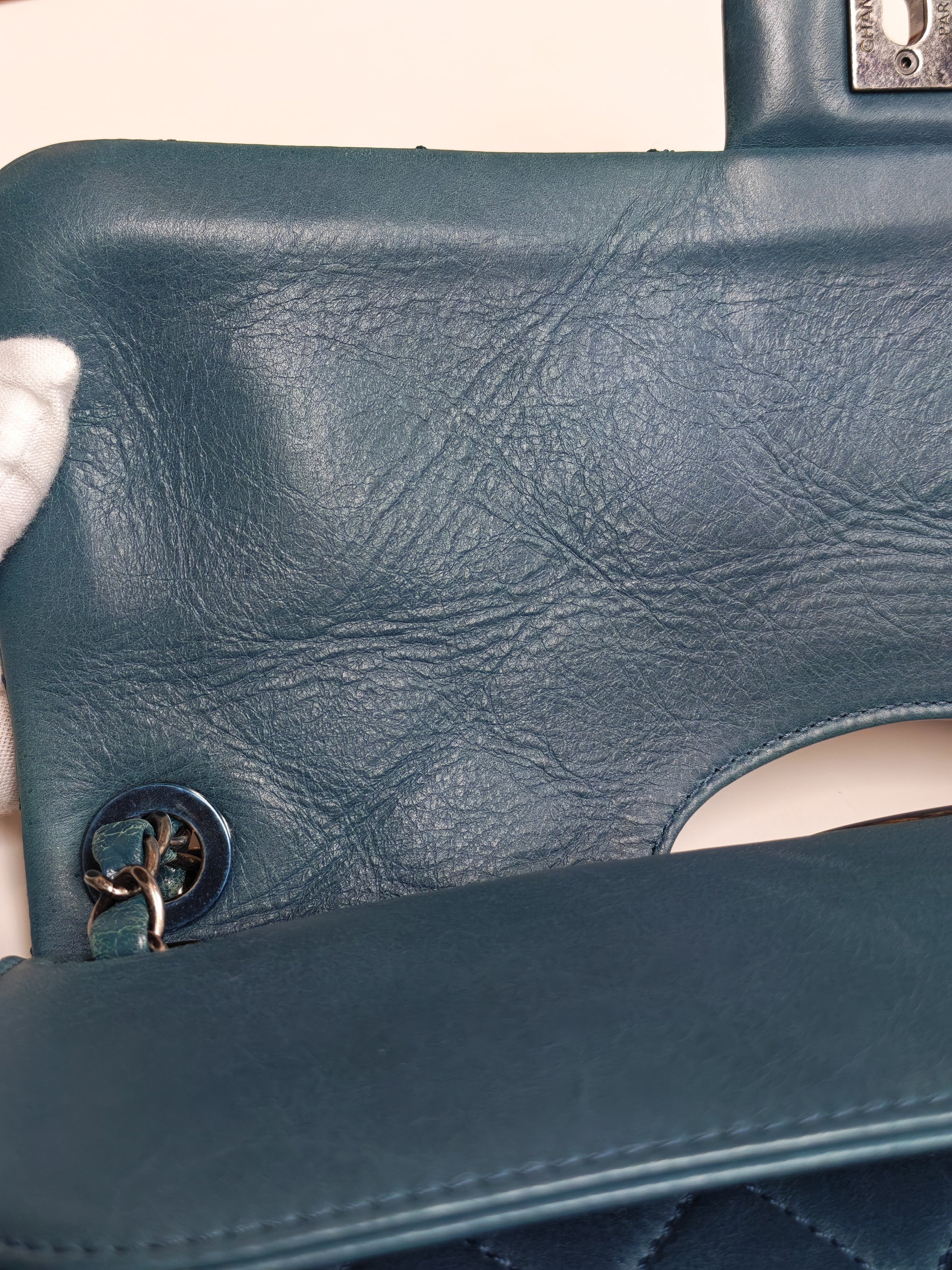 Paris Dallas CC Double Flap in Turquoise Quilted Calfskin Leather Ruthenium Hardware (Series 19) | Purse Maison Luxury Bags Shop