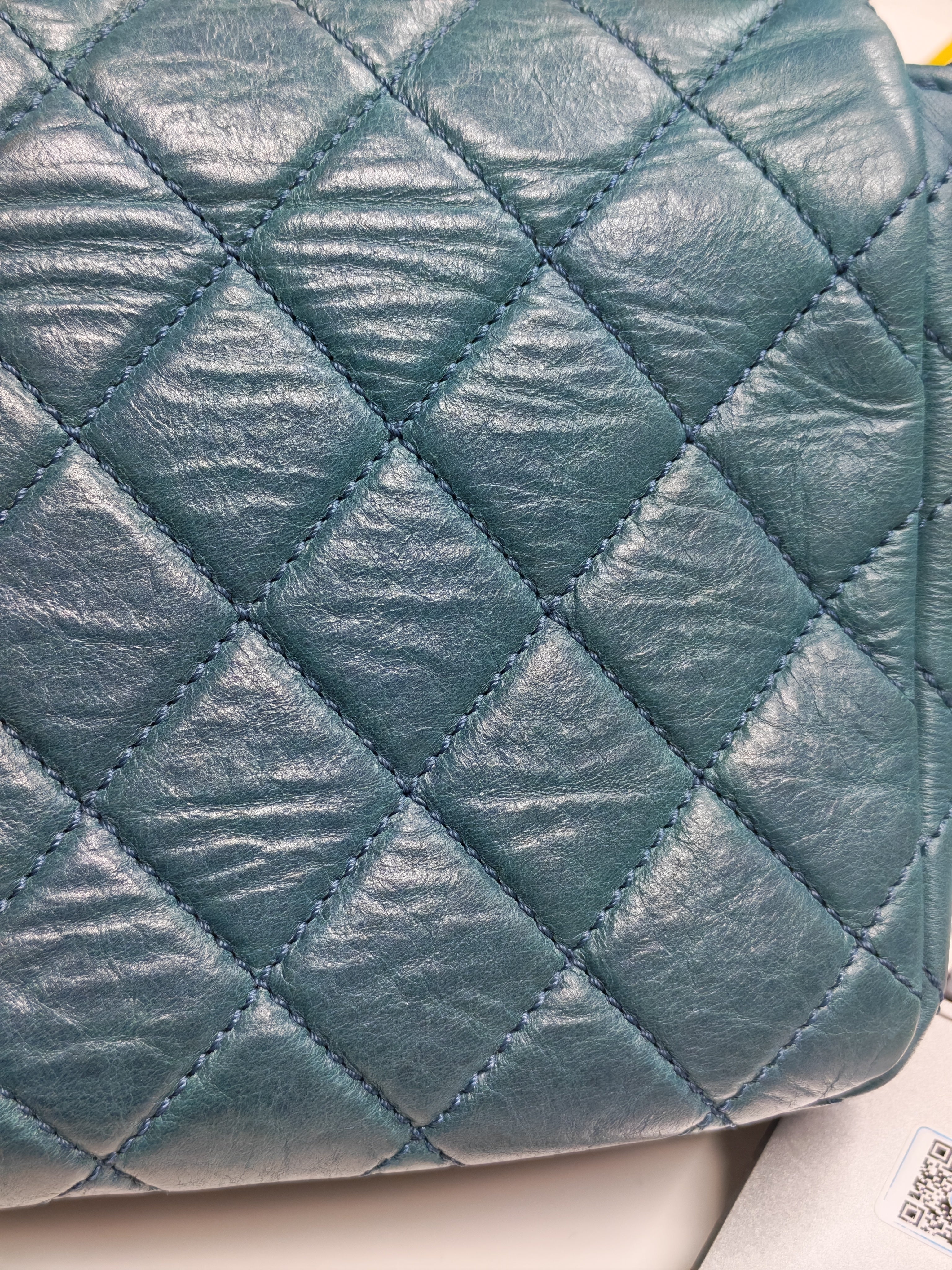 Paris Dallas CC Double Flap in Turquoise Quilted Calfskin Leather Ruthenium Hardware (Series 19) | Purse Maison Luxury Bags Shop