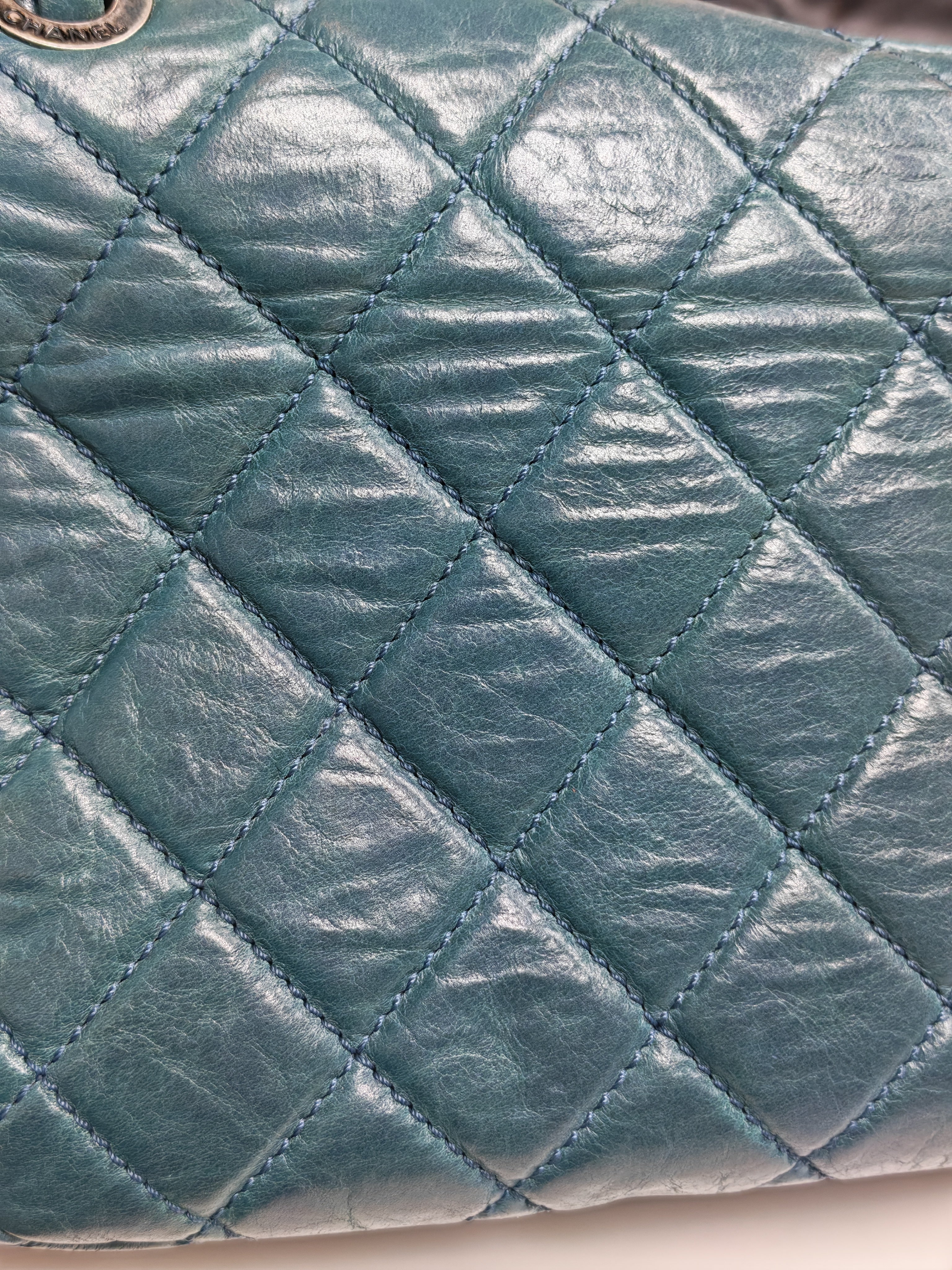 Paris Dallas CC Double Flap in Turquoise Quilted Calfskin Leather Ruthenium Hardware (Series 19) | Purse Maison Luxury Bags Shop