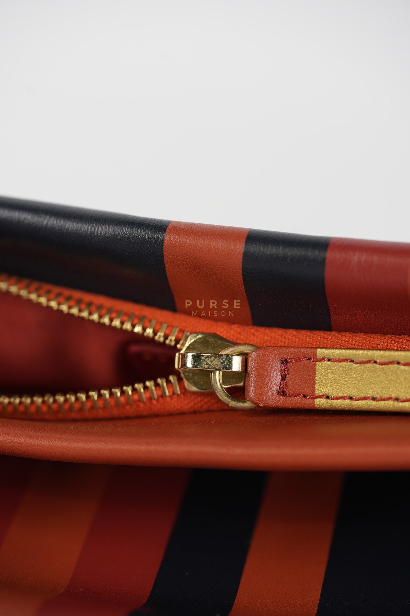 Paris-Greece Striped Foldover Clutch (Series 25) | Purse Maison Luxury Bags Shop
