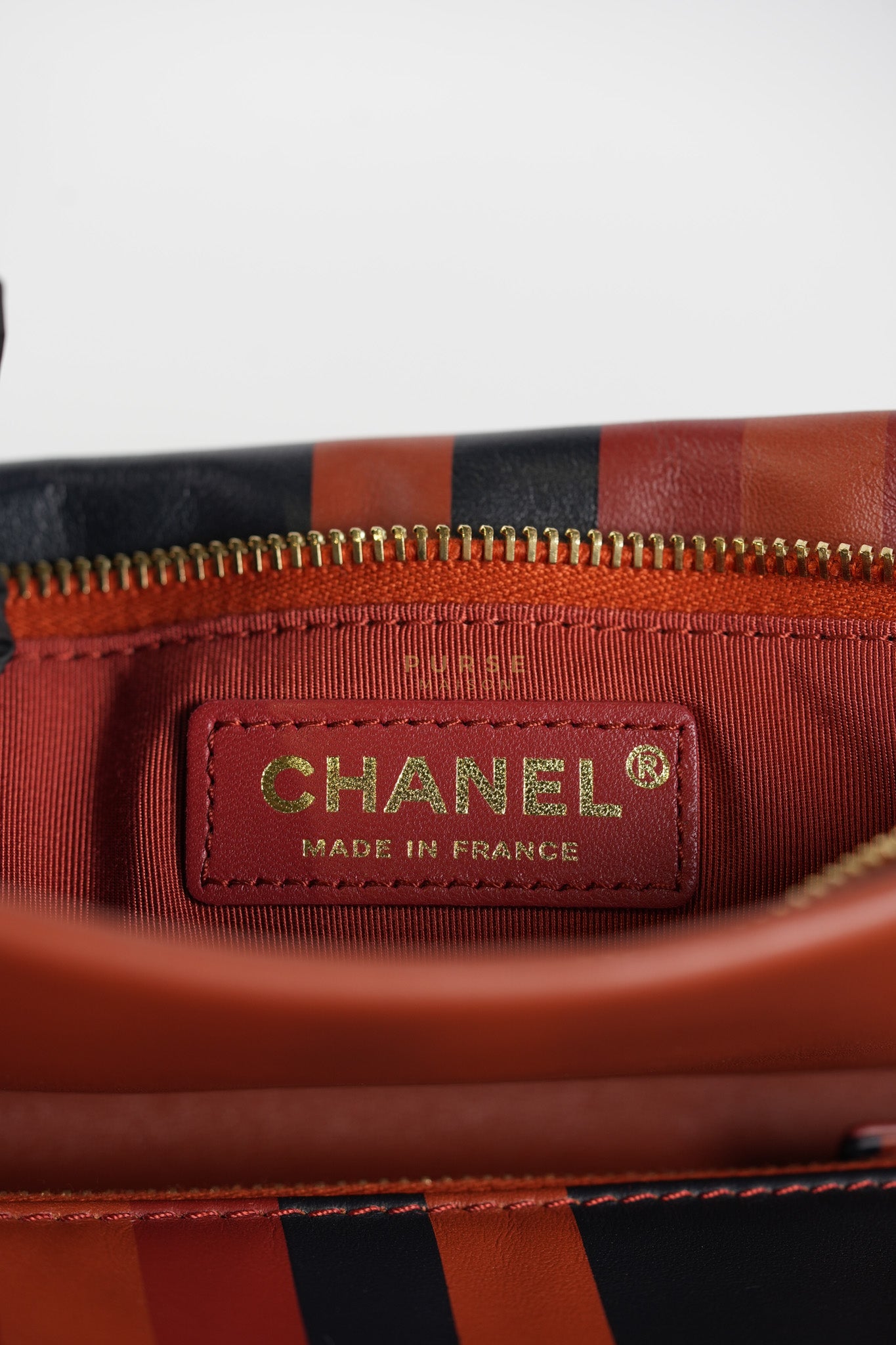 Paris-Greece Striped Foldover Clutch (Series 25) | Purse Maison Luxury Bags Shop