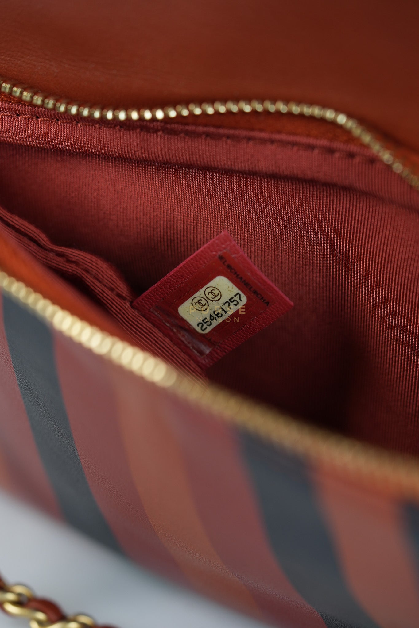 Paris-Greece Striped Foldover Clutch (Series 25) | Purse Maison Luxury Bags Shop