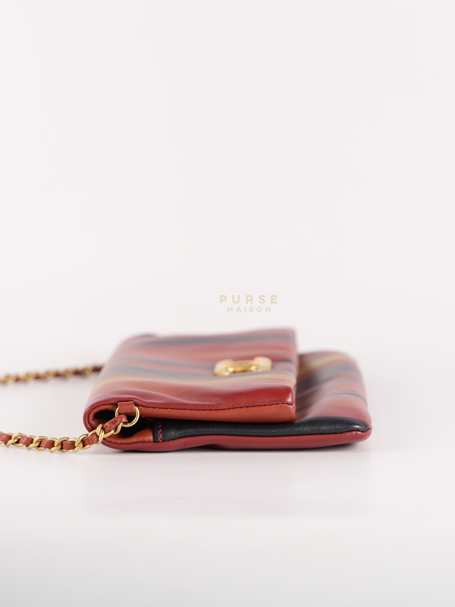 Paris-Greece Striped Foldover Clutch (Series 25) | Purse Maison Luxury Bags Shop