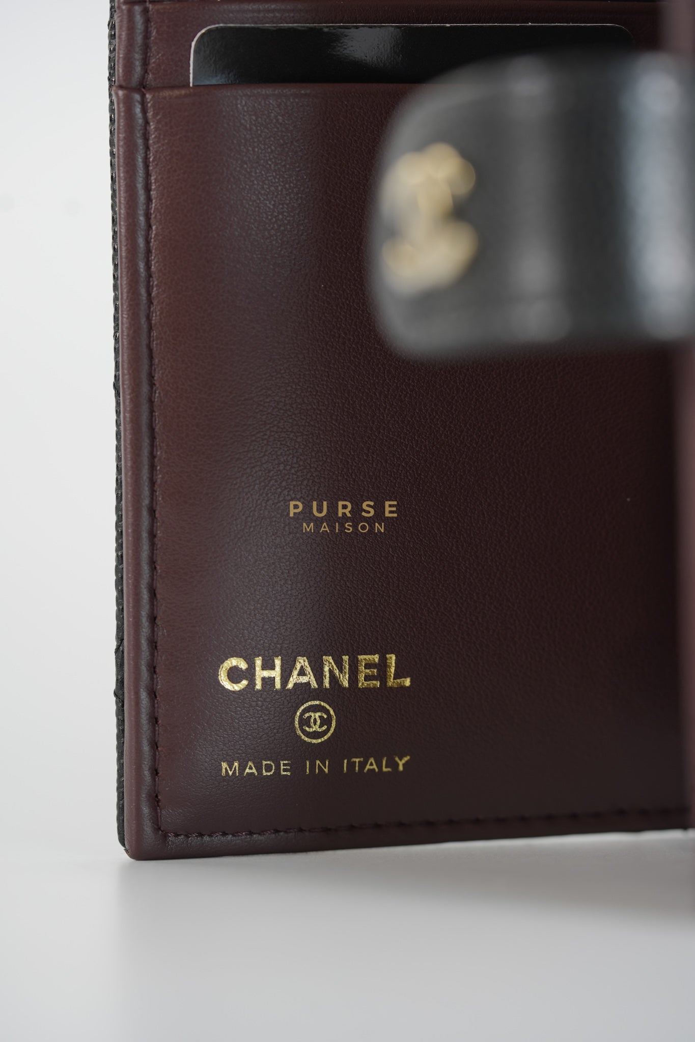 Passport Holder Black Caviar Leather and Gold Hardware (Microchip) | Purse Maison Luxury Bags Shop