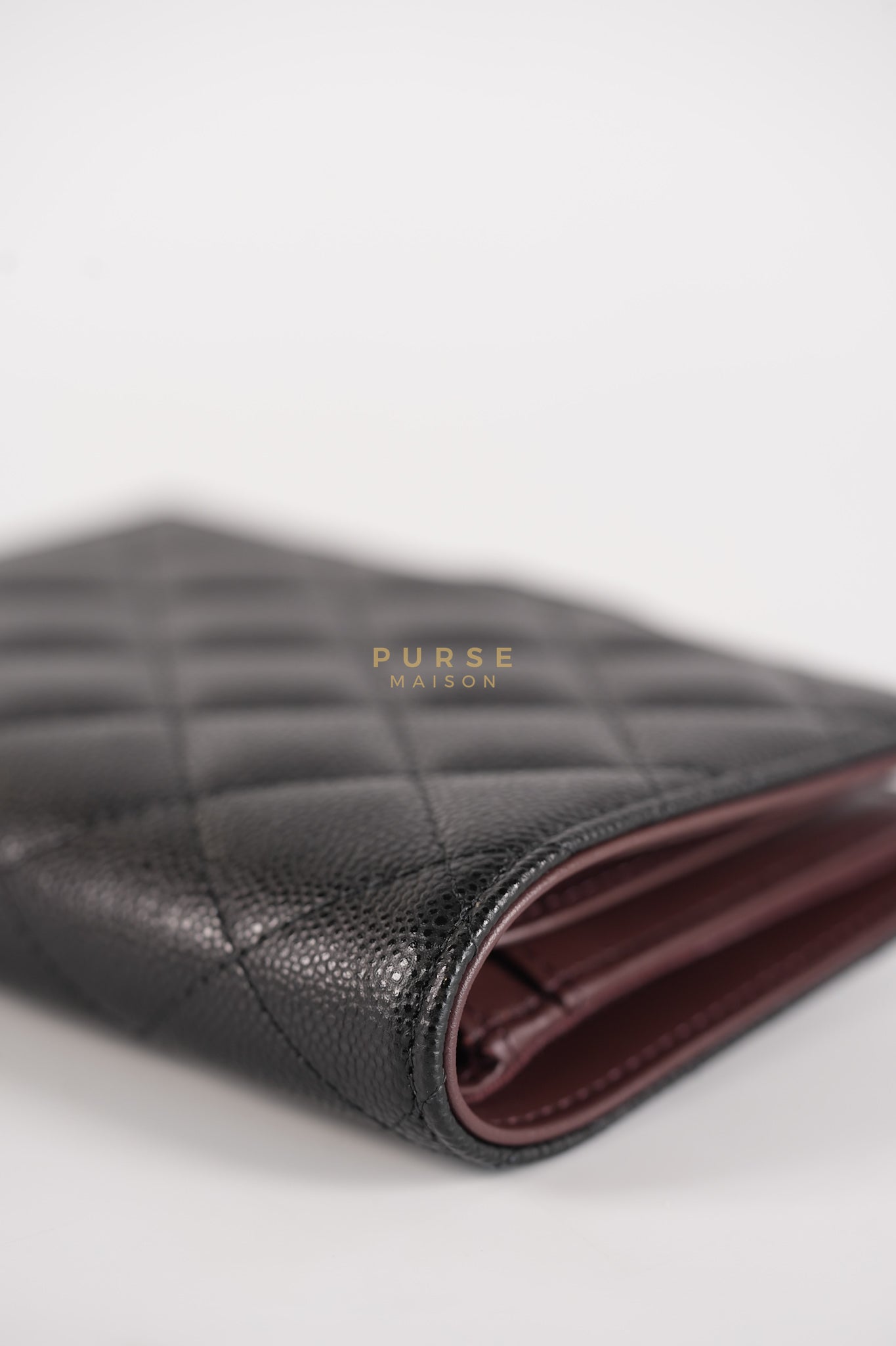 Passport Holder Black Caviar Leather and Gold Hardware (Microchip) | Purse Maison Luxury Bags Shop