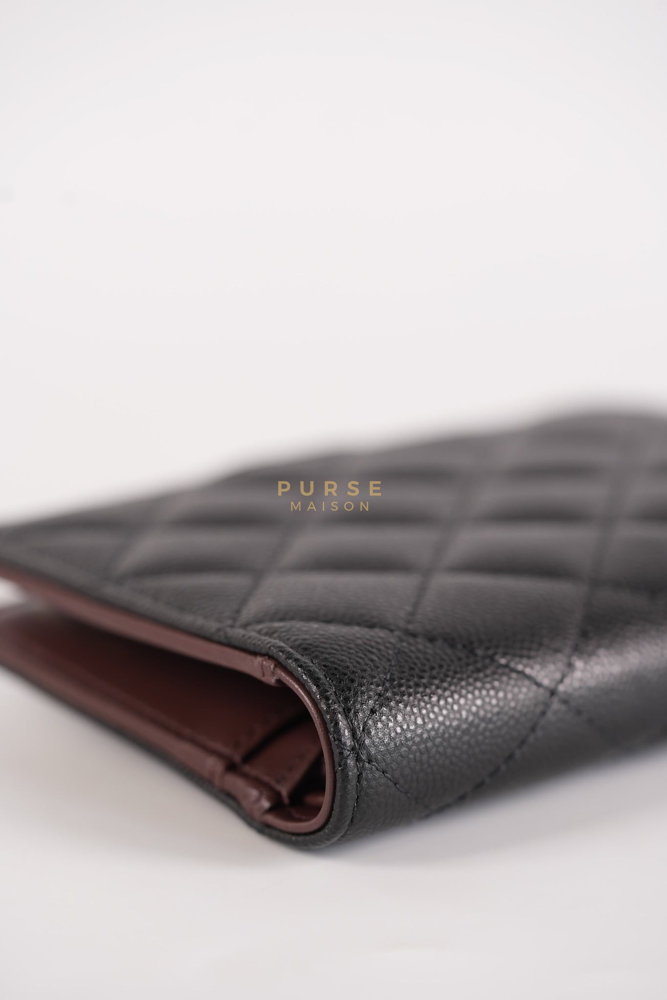 Passport Holder Black Caviar Leather and Gold Hardware (Microchip) | Purse Maison Luxury Bags Shop