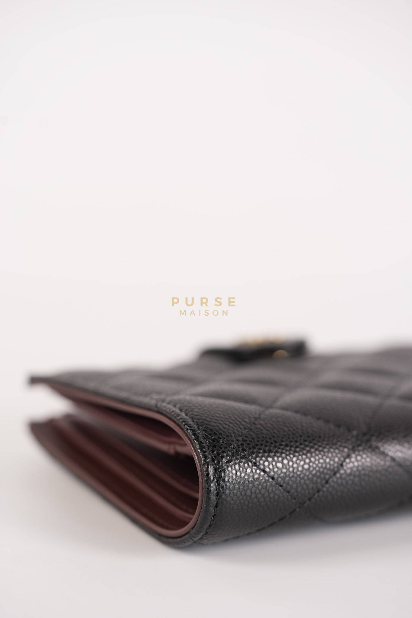 Passport Holder Black Caviar Leather and Gold Hardware (Microchip) | Purse Maison Luxury Bags Shop