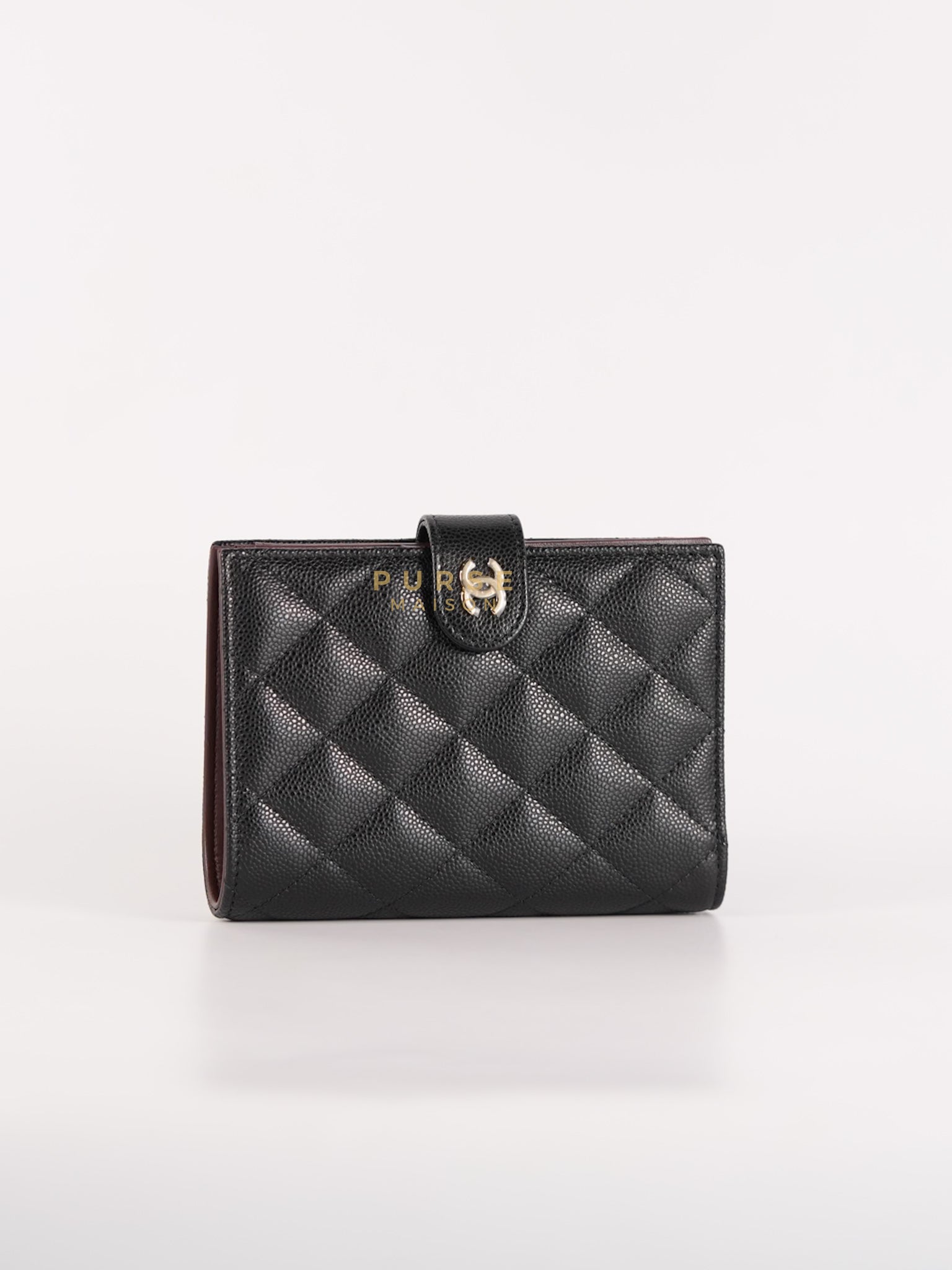 Passport Holder Black Caviar Leather and Gold Hardware (Microchip) | Purse Maison Luxury Bags Shop