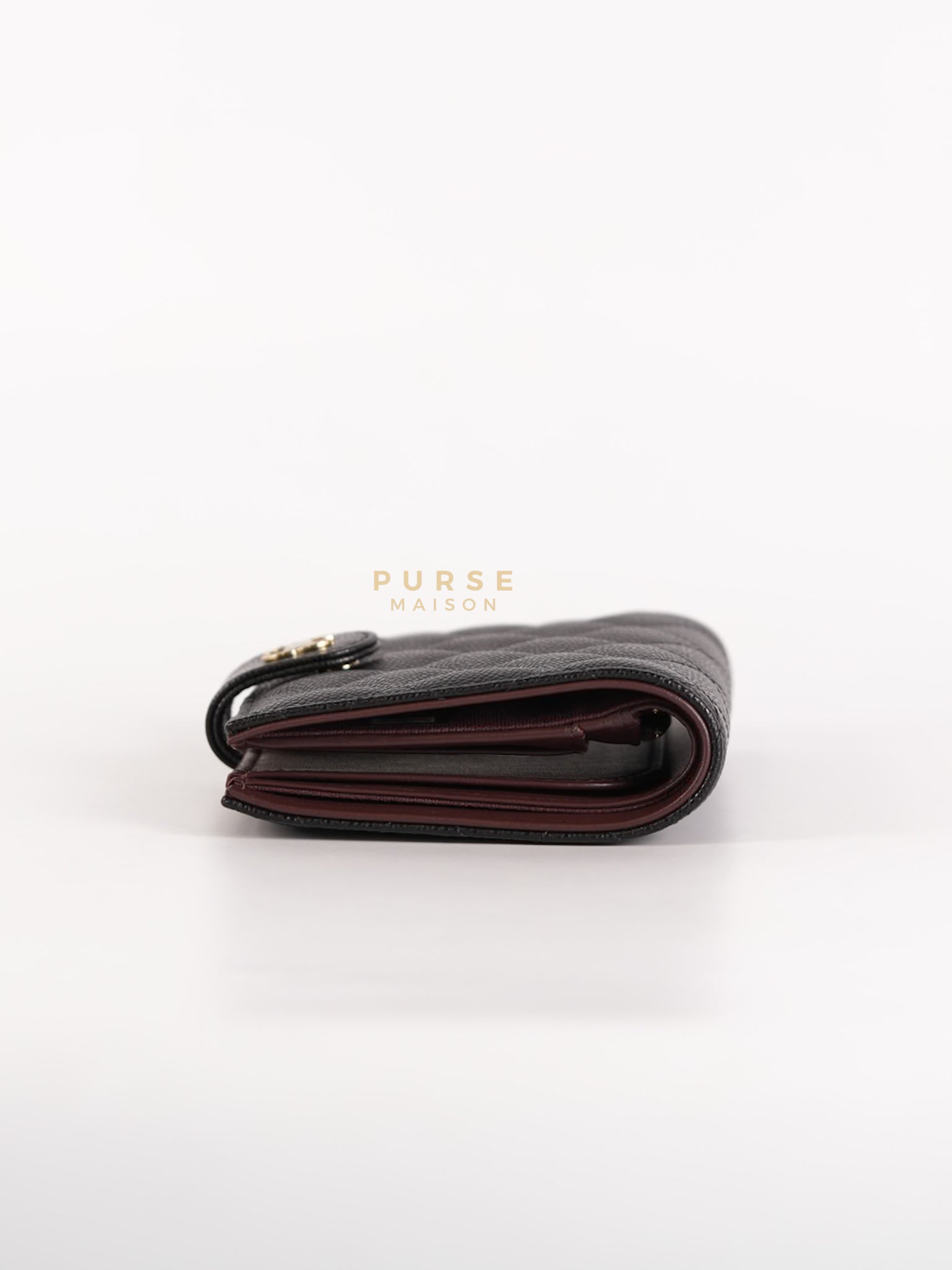 Passport Holder Black Caviar Leather and Gold Hardware (Microchip) | Purse Maison Luxury Bags Shop