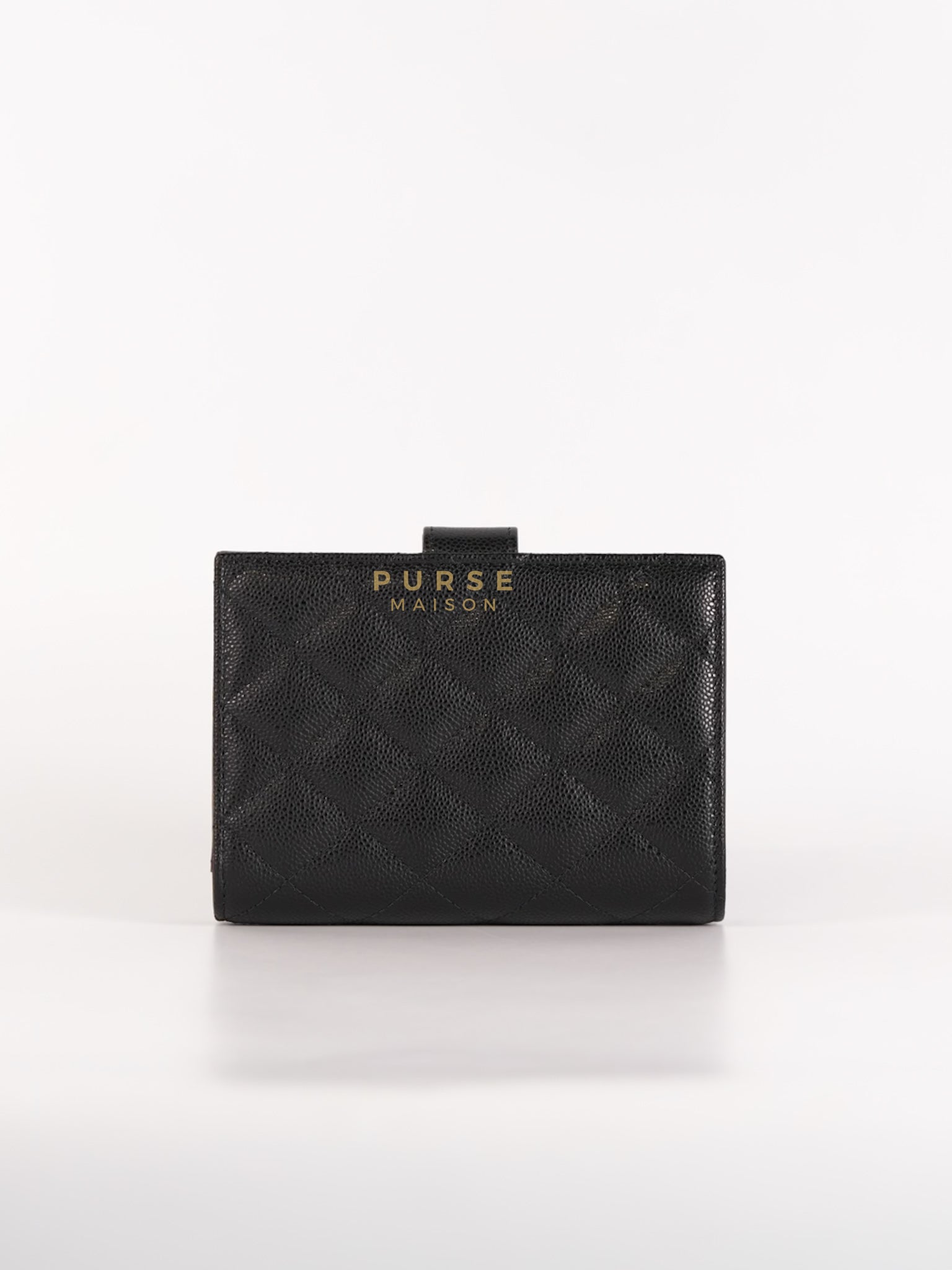 Passport Holder Black Caviar Leather and Gold Hardware (Microchip) | Purse Maison Luxury Bags Shop