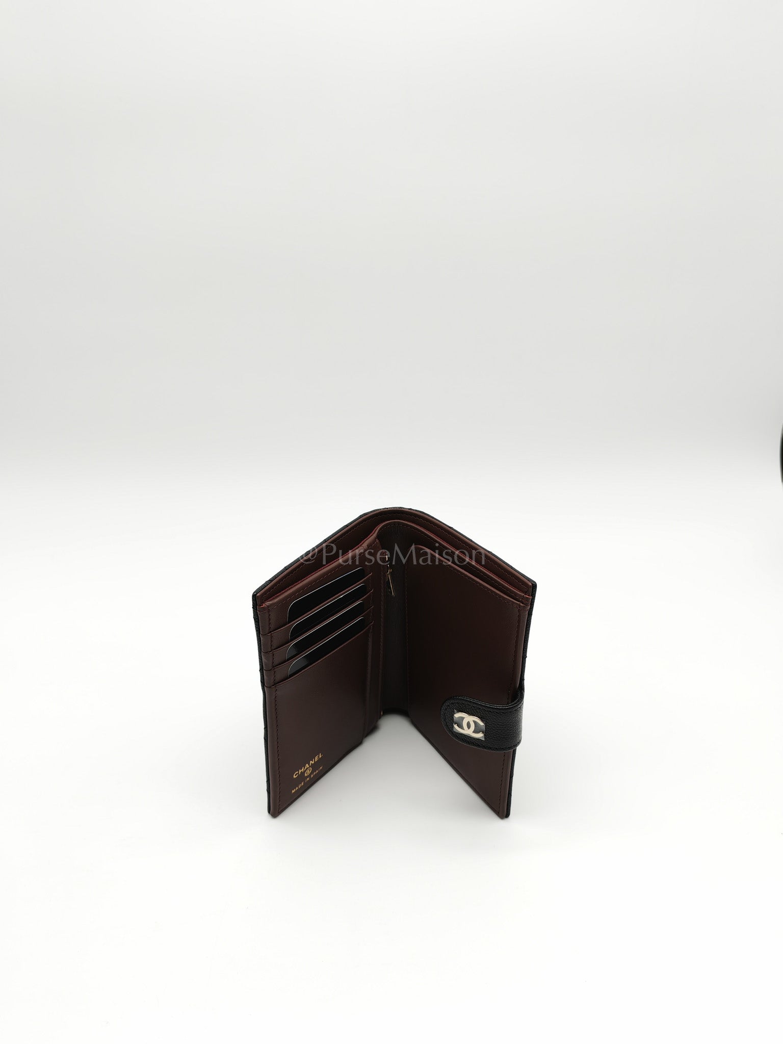 Passport Holder in Black Caviar Leather and Light Gold Hardware (Microchip) HA****EK | Purse Maison Luxury Bags Shop