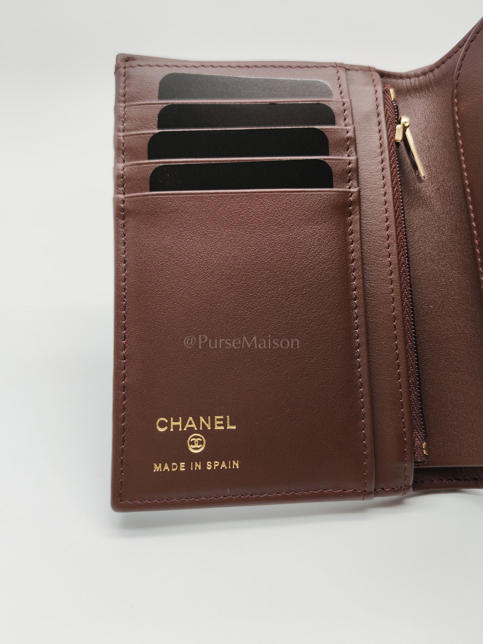 Passport Holder in Black Caviar Leather and Light Gold Hardware (Microchip) HA****EK | Purse Maison Luxury Bags Shop