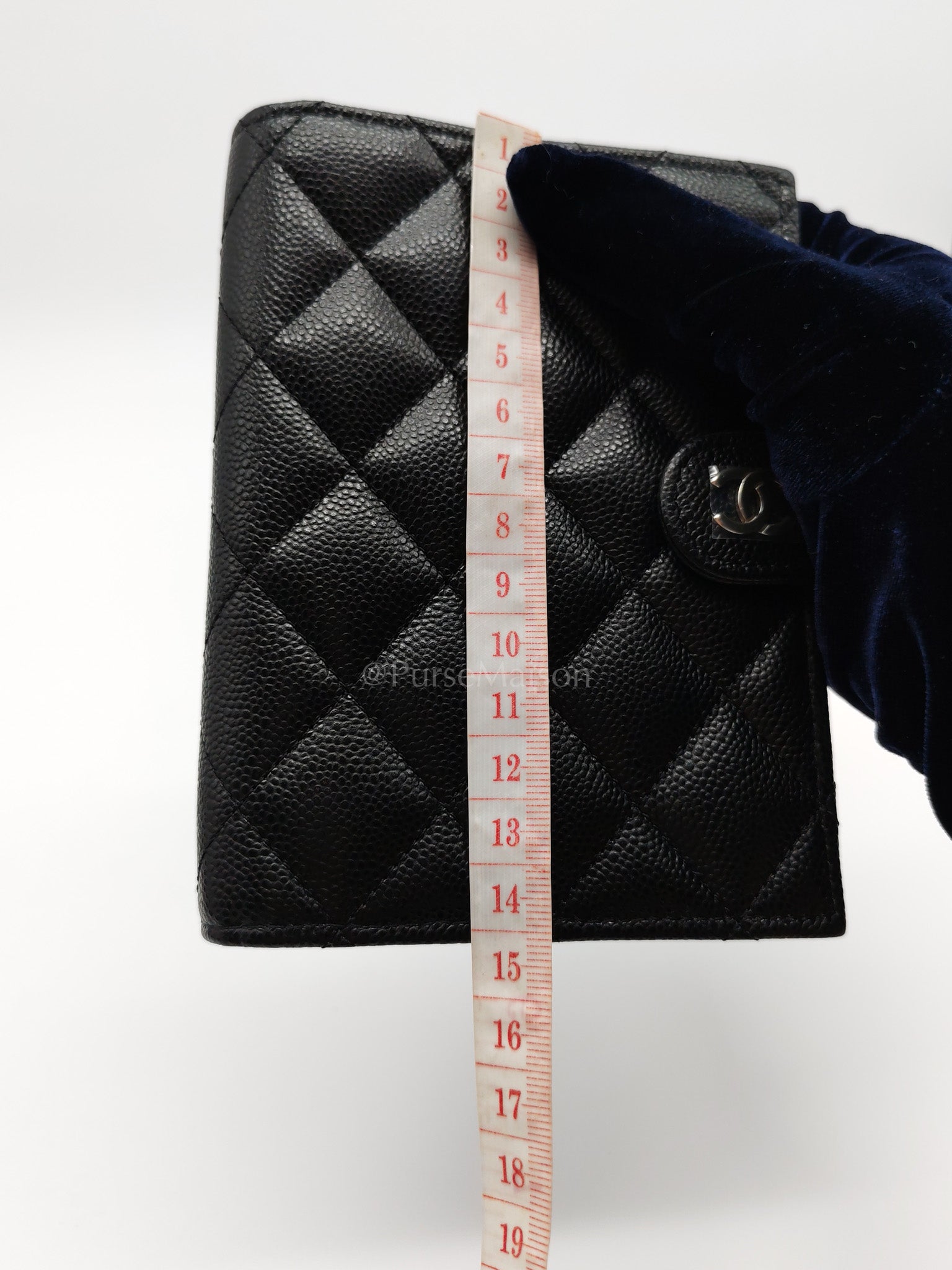 Passport Holder in Black Caviar Leather and Light Gold Hardware (Microchip) HA****EK | Purse Maison Luxury Bags Shop