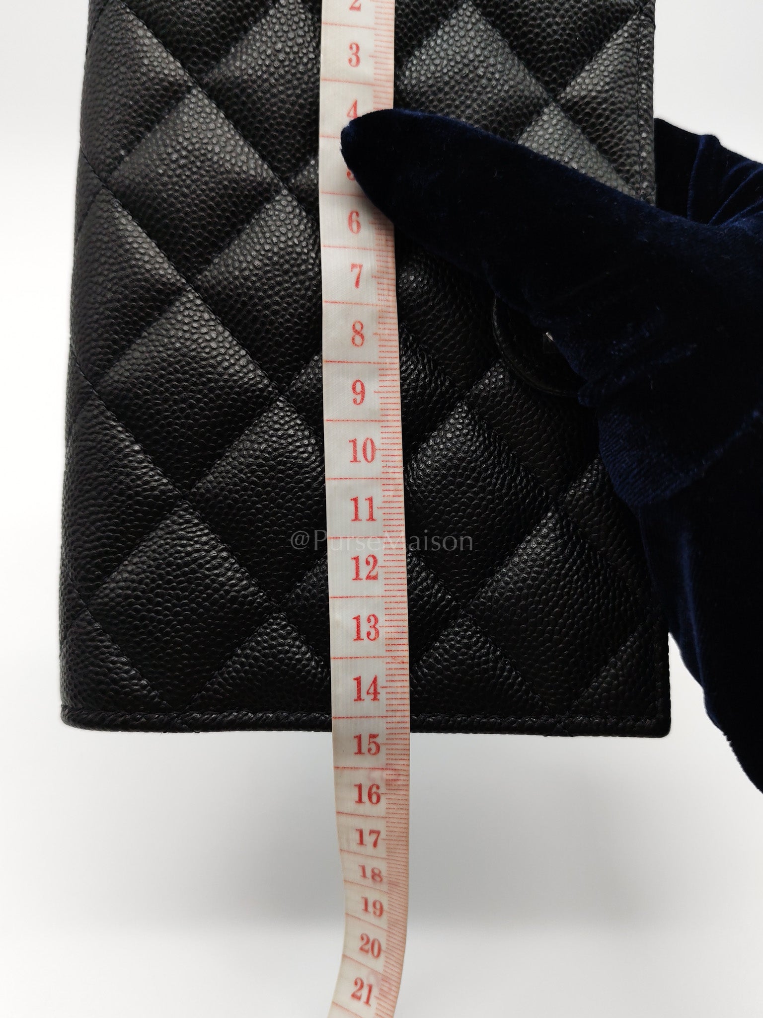 Passport Holder in Black Caviar Leather and Light Gold Hardware (Microchip) PT****7C | Purse Maison Luxury Bags Shop