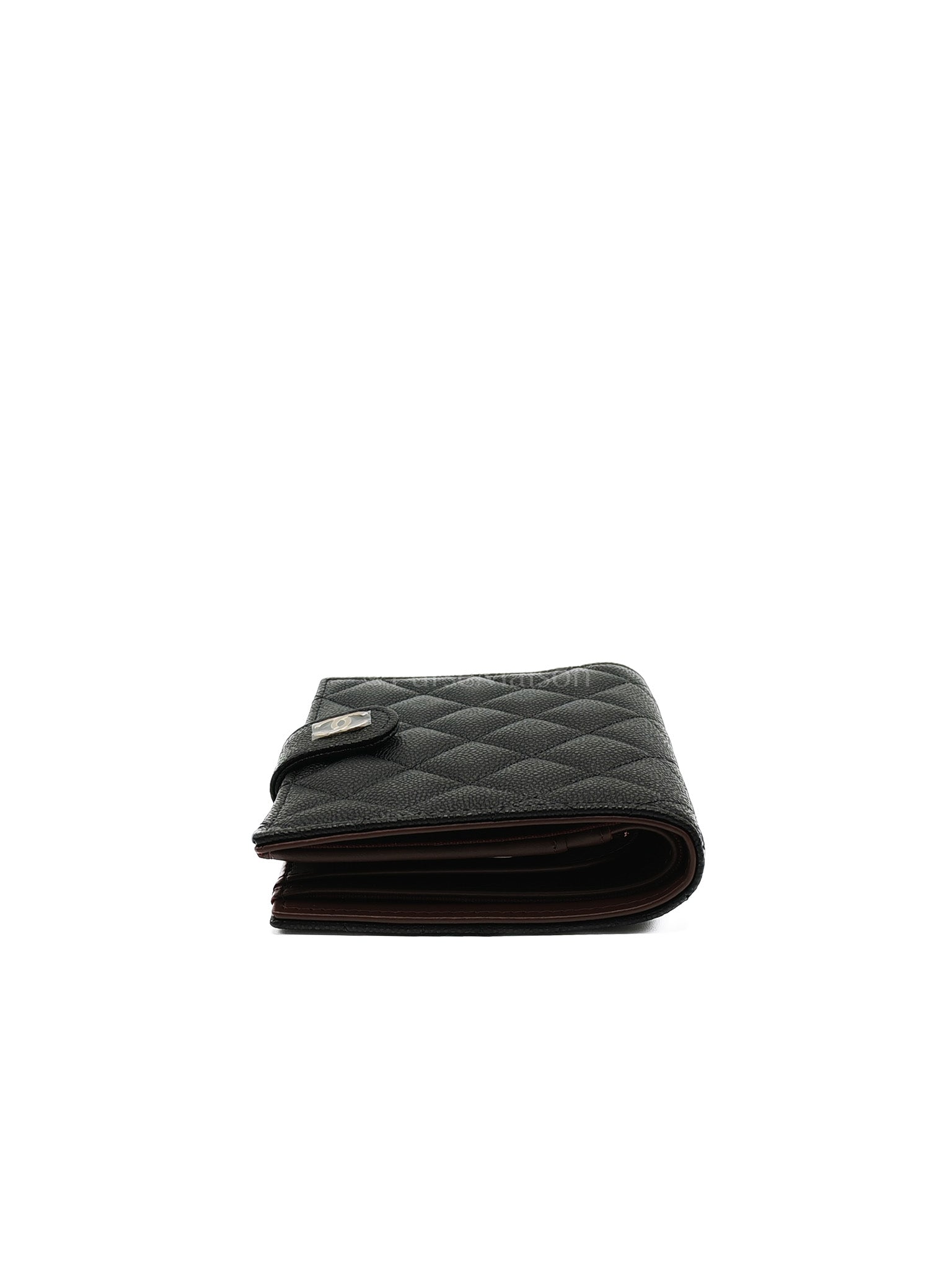 Passport Holder in Black Caviar Leather and Light Gold Hardware (Microchip) PT****7C | Purse Maison Luxury Bags Shop