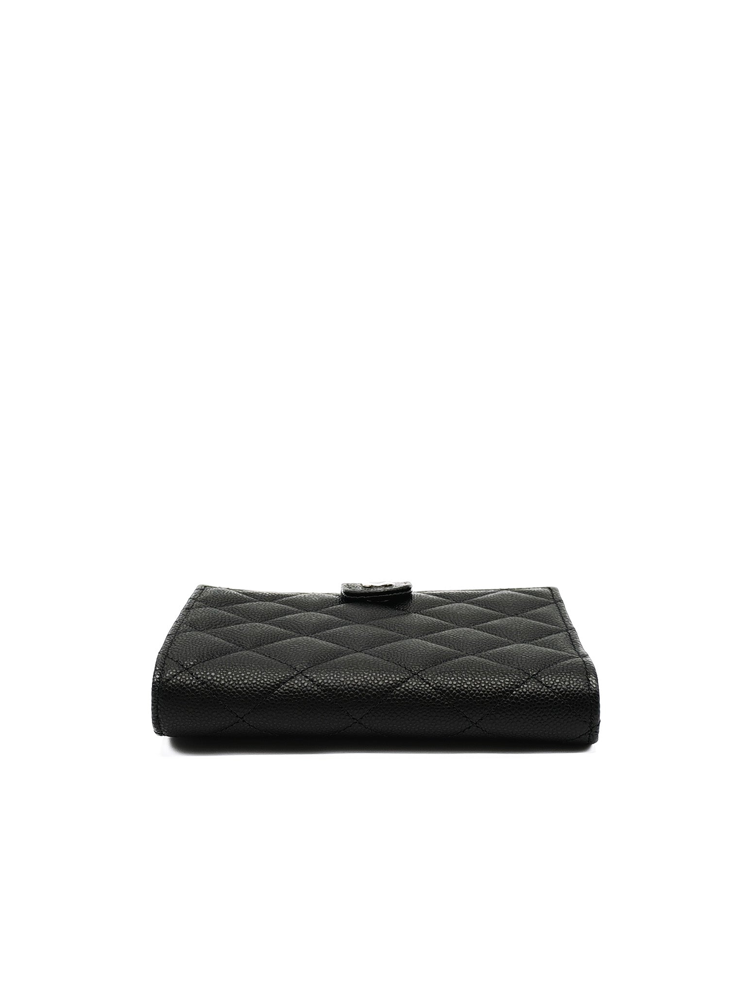 Passport Holder in Black Caviar Leather and Light Gold Hardware (Microchip) PT****7C | Purse Maison Luxury Bags Shop