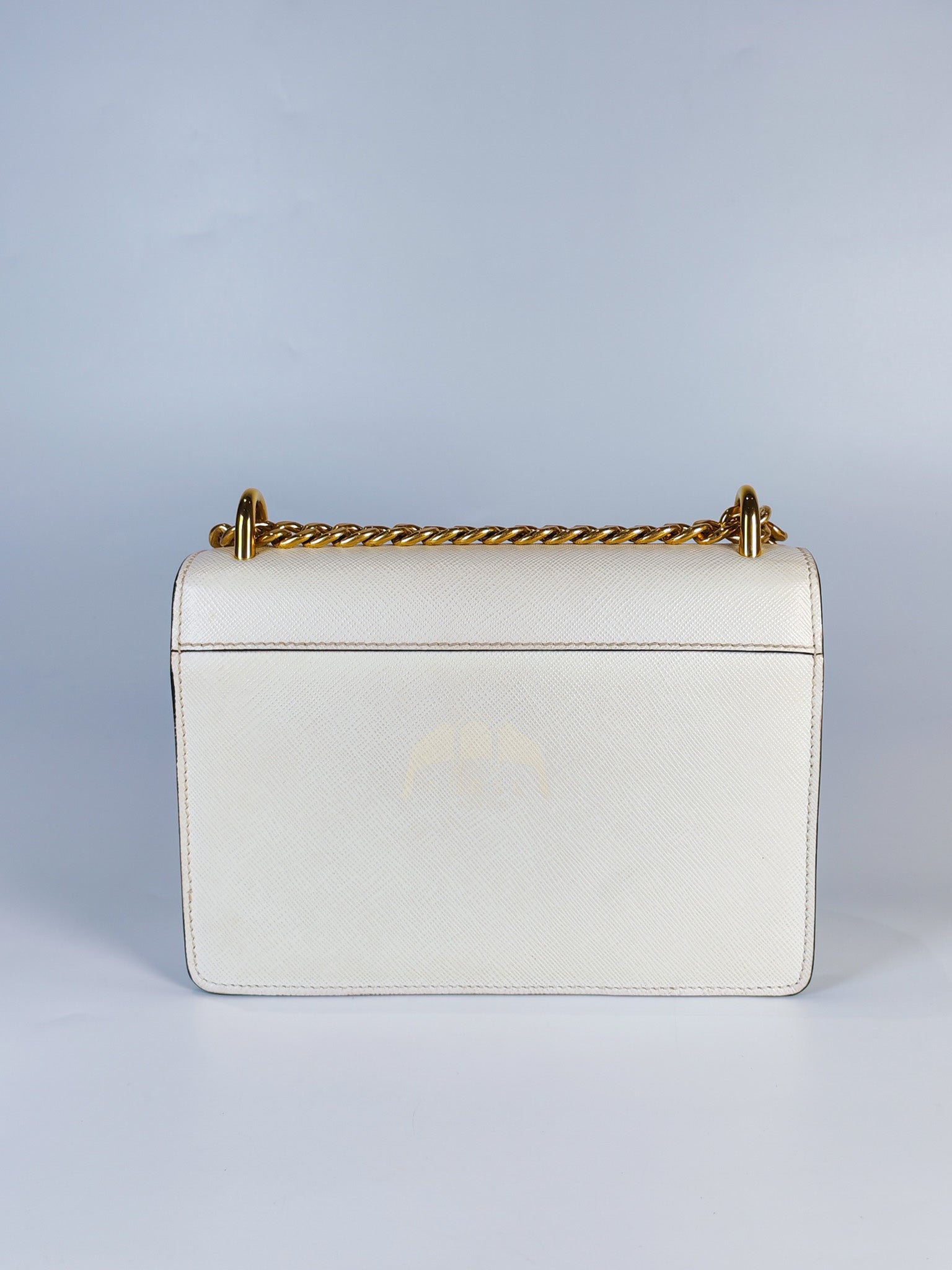 Pattina in Bianco Saffiano Leather Chain Shoulder Bag | Purse Maison Luxury Bags Shop