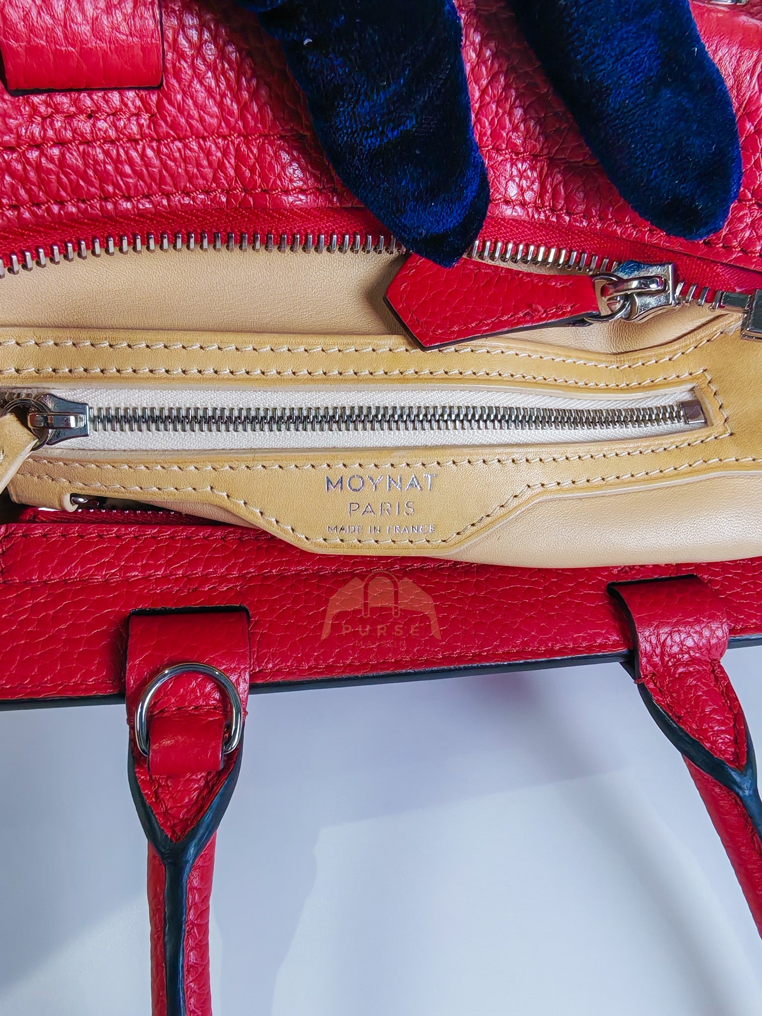 Pauline Bag Petit in Red Grained Taurillon Leather | Purse Maison Luxury Bags Shop